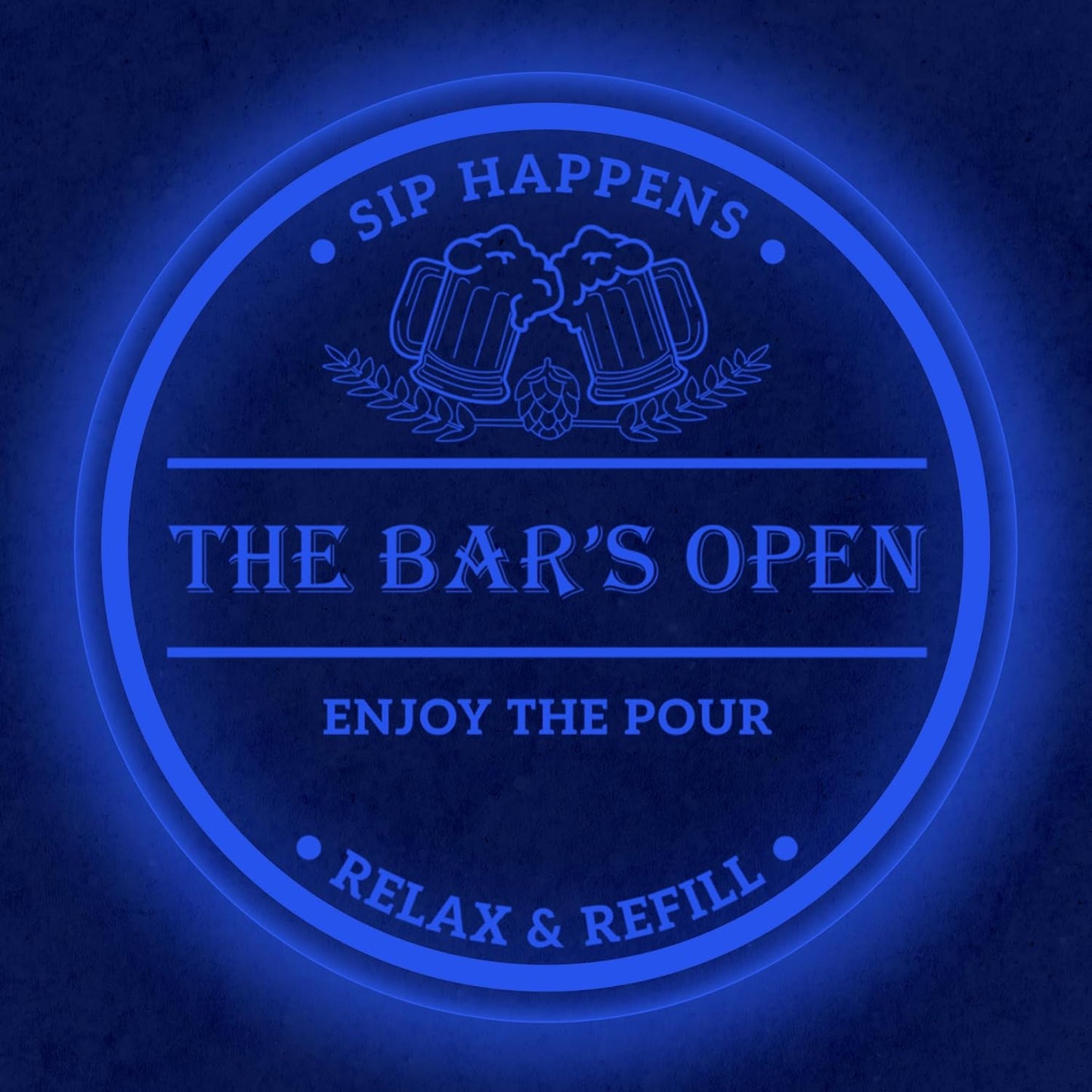 Custom LED Bar Sign – Personalized Color Changing Wall Light – Illuminated Decor for Backyard Patio, Home Bar, Kitchen & Man Cave (Open Bar, 12 INCHES)