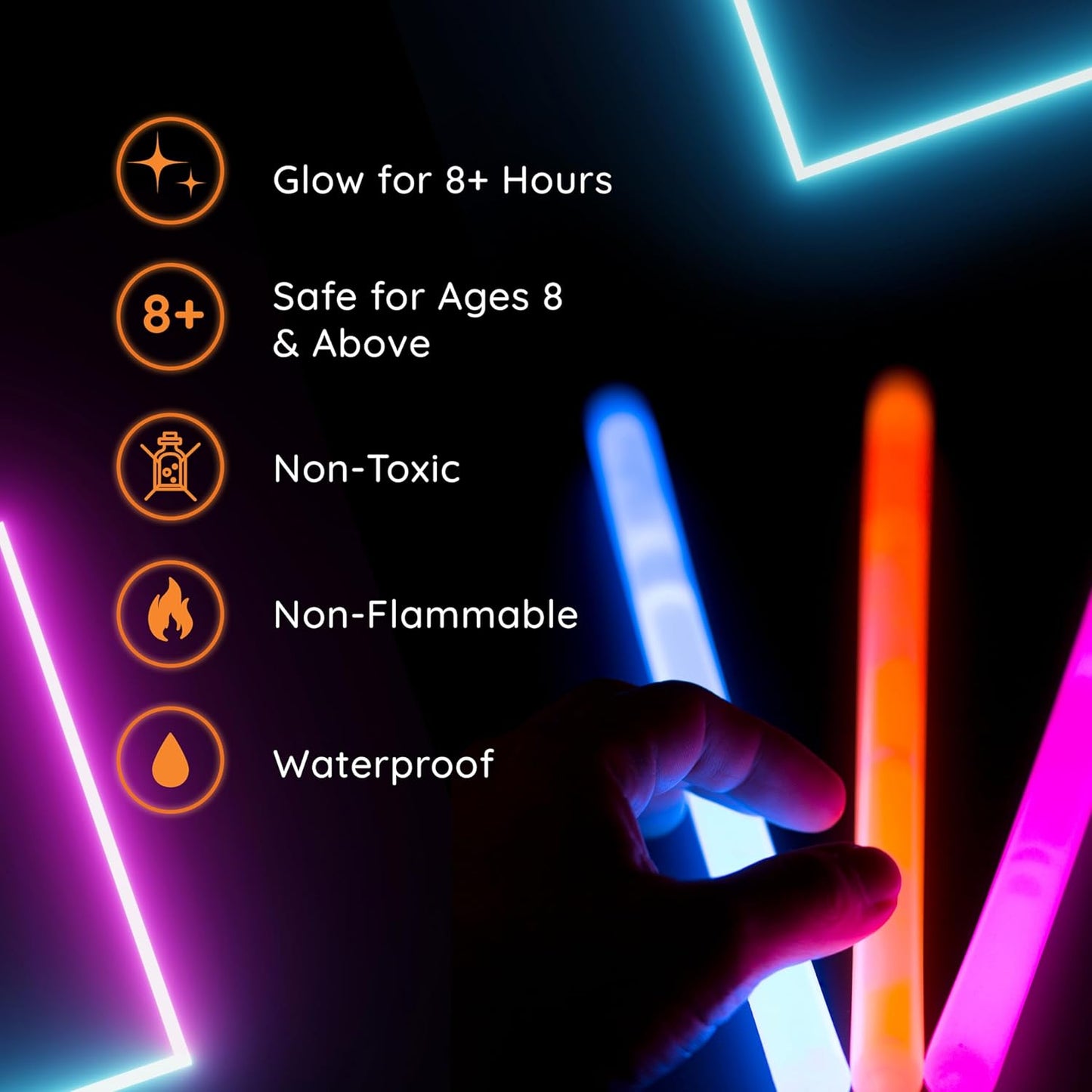 Glow Fever Glow in The Dark Sticks - 100 ct 6" Glow Sticks Bulk Party Pack with End Caps & Lanyards - Glow Party Favors for Concert, Festival, & Wedding Neon Light Sticks by Party Dragon, Yellow