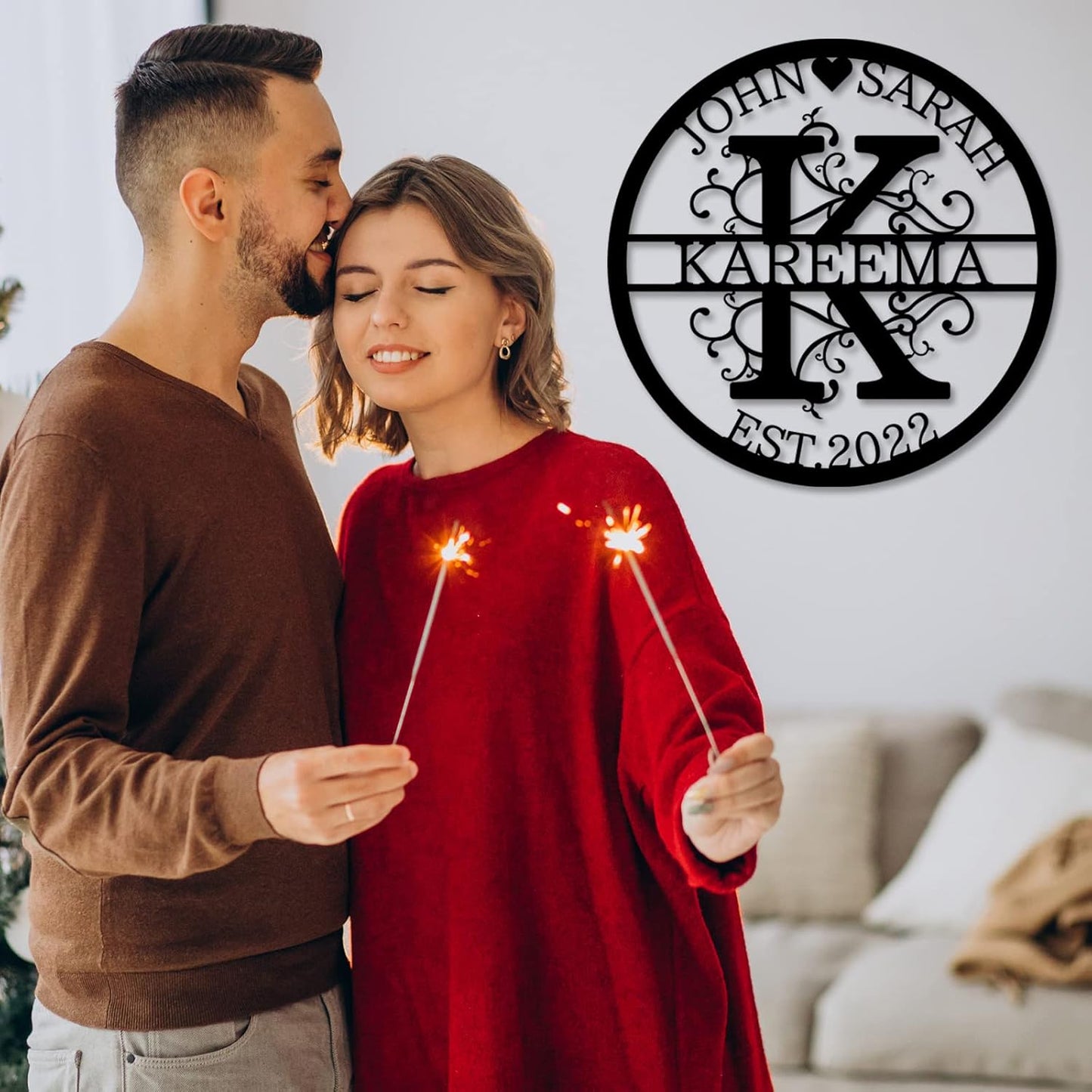 Personalized Last Name Metal Signs - Custom Metal Signs - Split Letter Monogram - Family Sign- Wall Art - Outdoor Wall Decor - Housewarming Gift for Couple - Personalized Wedding Gift