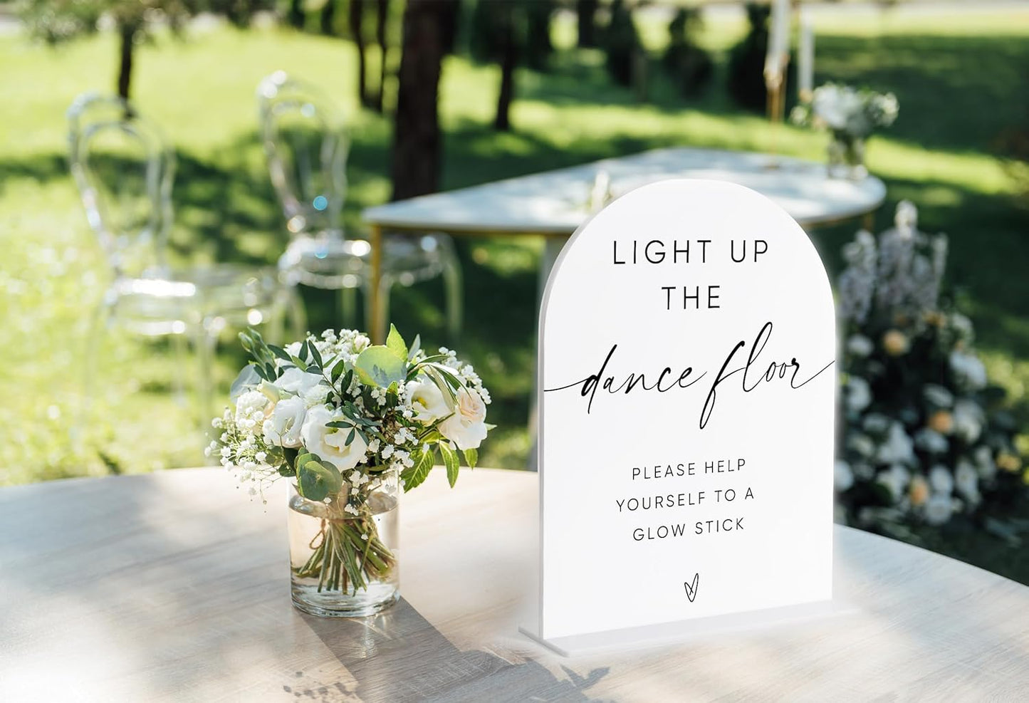Let Love Glow Sign Wedding, White Arch Acrylic Sign, Wedding Dance Floor Props, Bridal Shower Decor, Engagement Party Decor, Centerpiece Table Decorations Party for Bride and Groom-15