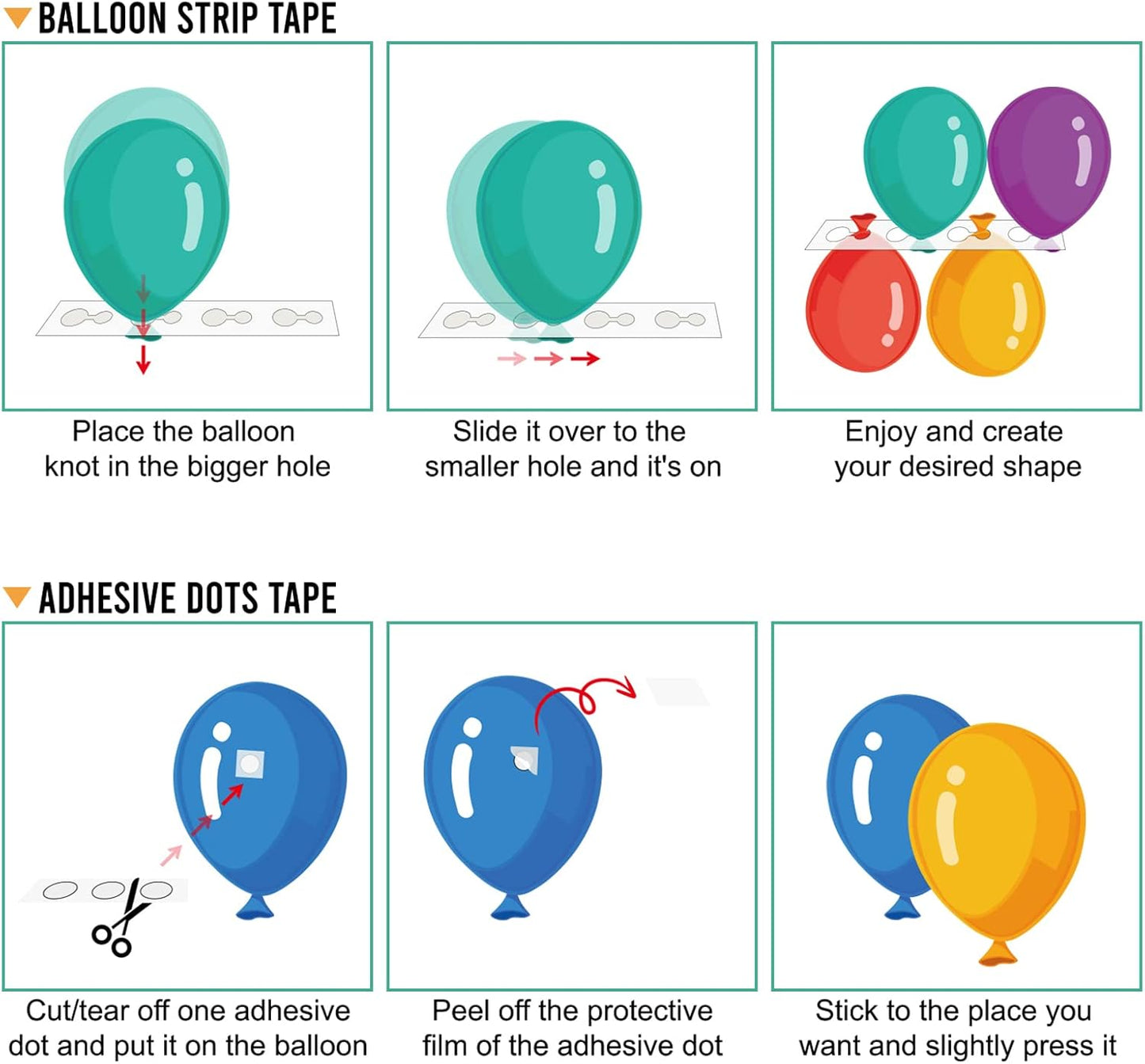 Balloon Arch Kit, 82ft Easy DIY Balloon Decorating Garland Strip and 500Pcs Glue Point Dots Tape for Balloon Arch, Decorations Making