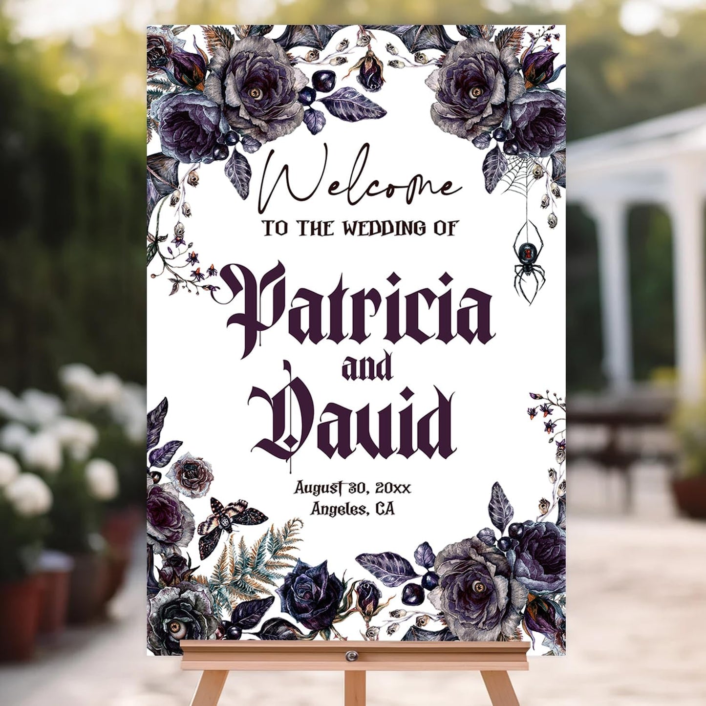 Halloween Wedding Welcome Sign, Til Death Do Us Part Welcome Sign, Halloween Couples Shower, Gothic Love Wedding Welcome, Signage Halloween Reception, Welcome Wedding Sign With Stand Decorations