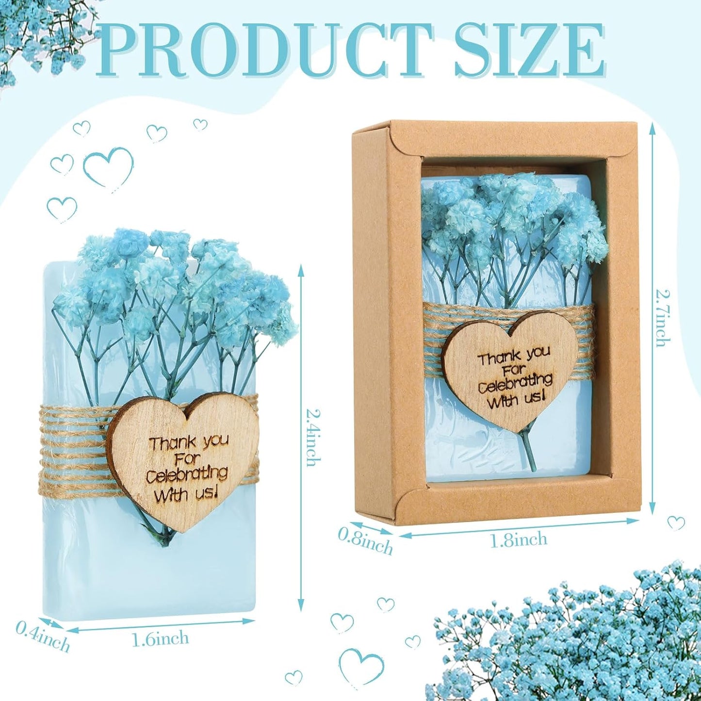 Demissle 30 Pcs Mini Scented Soap Wedding Party Favors Gifts Baby Shower Bridal Shower Handmade Natural Soap Favors for Guests in Bulk for Wedding Souvenirs Engagement Party(Blue)