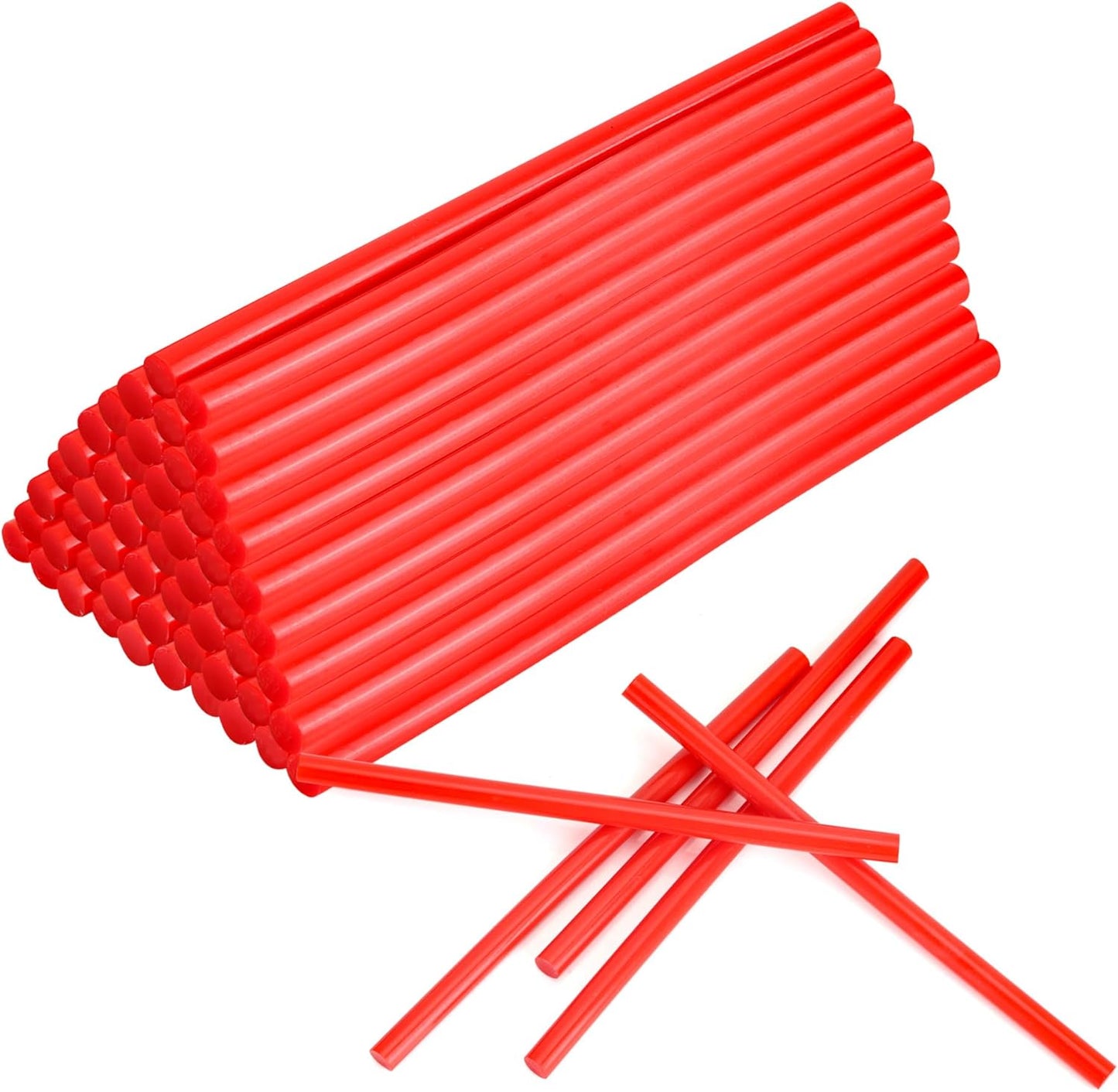 MATUFF Red Hot Glue Sticks Mini 0.27" x 5.9 inches, Colored Hot Melt Mini Glue Sticks for All Temperature Mini Glue Guns, for DIY Craft Arts and Wedding Cards, Stamp Sealing, Bulk Red hot Glue 60 Pack