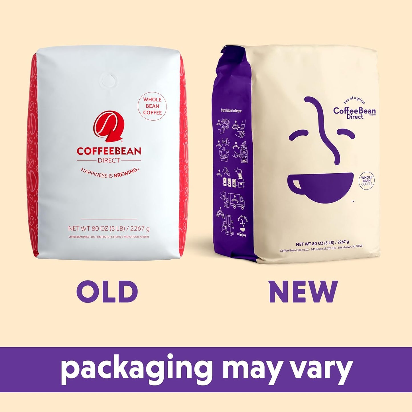 Coffee Bean Direct French Roast, Ground Coffee, Dark Roast, 5 Pound Bag (Pack of 1)