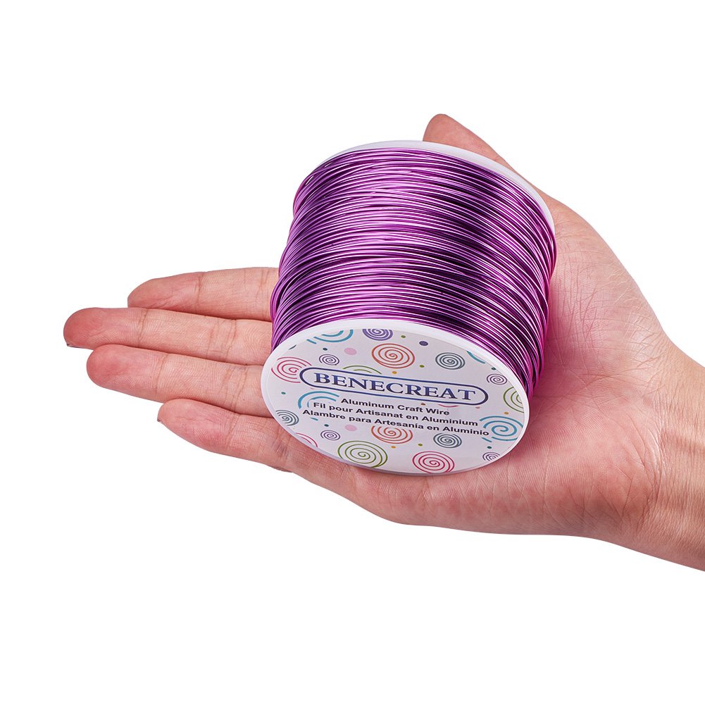 BENECREAT 18 Gauge Jewelry Craft Aluminum Wire 492 Feet Bendable Metal Sculpting Wire for Craft Floral Model Skeleton Making (Purple, 1mm)