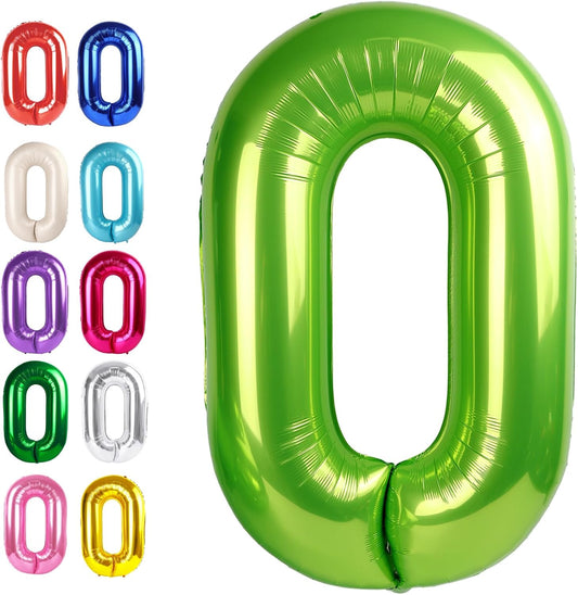 Light Green 40 Inch 0 Number Balloons, 0 Decorations for 10 20 30 40 50 60 70 80 90 100 Birthday, 2026 Light Green Foil Giant Birthday Graduations Anniversary Party Balloon