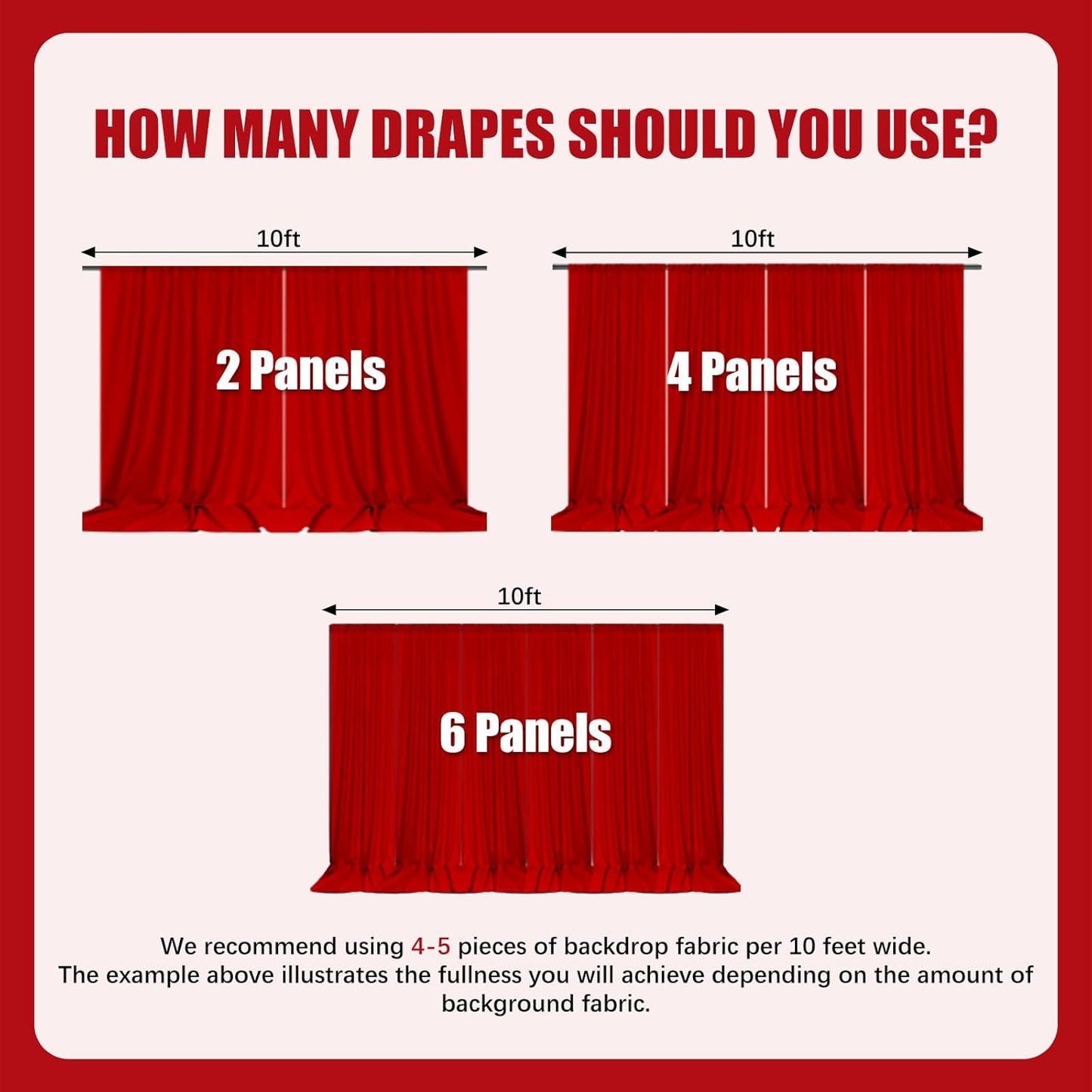 10ft x 10ft White Backdrop Curtains for Parties, Fabric Satin Background Curtain with Rod Pockets for Weddings, Birthday, Baby Shower, Photography, Graduation Party Backdrop Drapes, 2 Panels