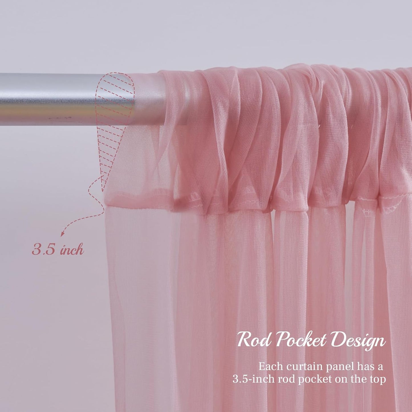 PARTISKY 20ft X 10ft Dusty Rose Tulle Backdrop Curtain for Parites, Sheer Backdrop Curtains Fabric Drapes for Wedding Ceremony Arch Party Stage Decorations