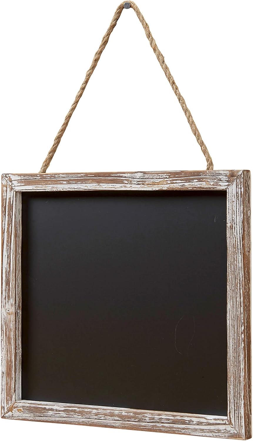 Barnyard Designs Magnetic Hanging Chalkboard Sign – Rustic Decorative Display Presentation Board for Office, School Supplies, Kitchen, Restaurant, Weddings and More, 11” x 10” (2 Pack)