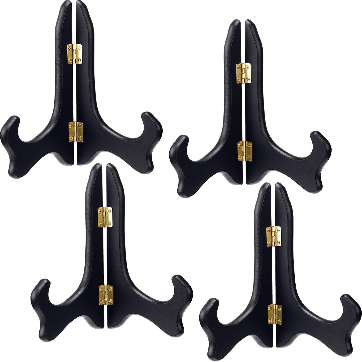Tatuo 4 Packs Wooden Display Stand Decorative Plate Stands for Display Picture Frame Holder Easels