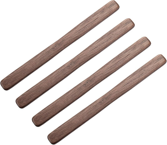 4Pcs Black Walnut Wood Coffee Stirrers 6″ Reusable Wooden Drink Stir Sticks for Coffee, Tea, Milk, Chocolate & Jam Spreader