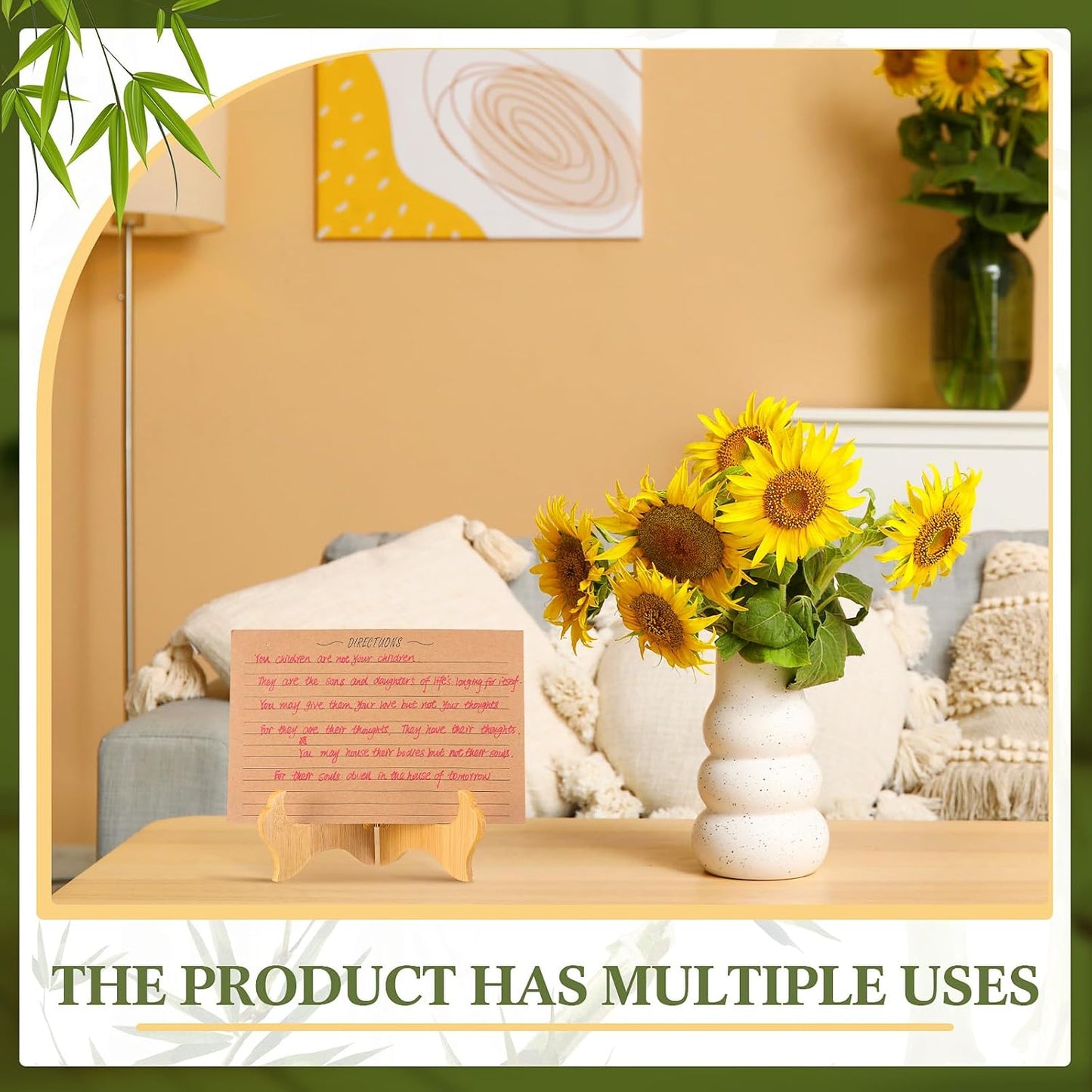 Tatuo 4 Packs Wooden Display Stand Decorative Plate Stands for Display Picture Frame Holder Easels(Wood,4 Inch)