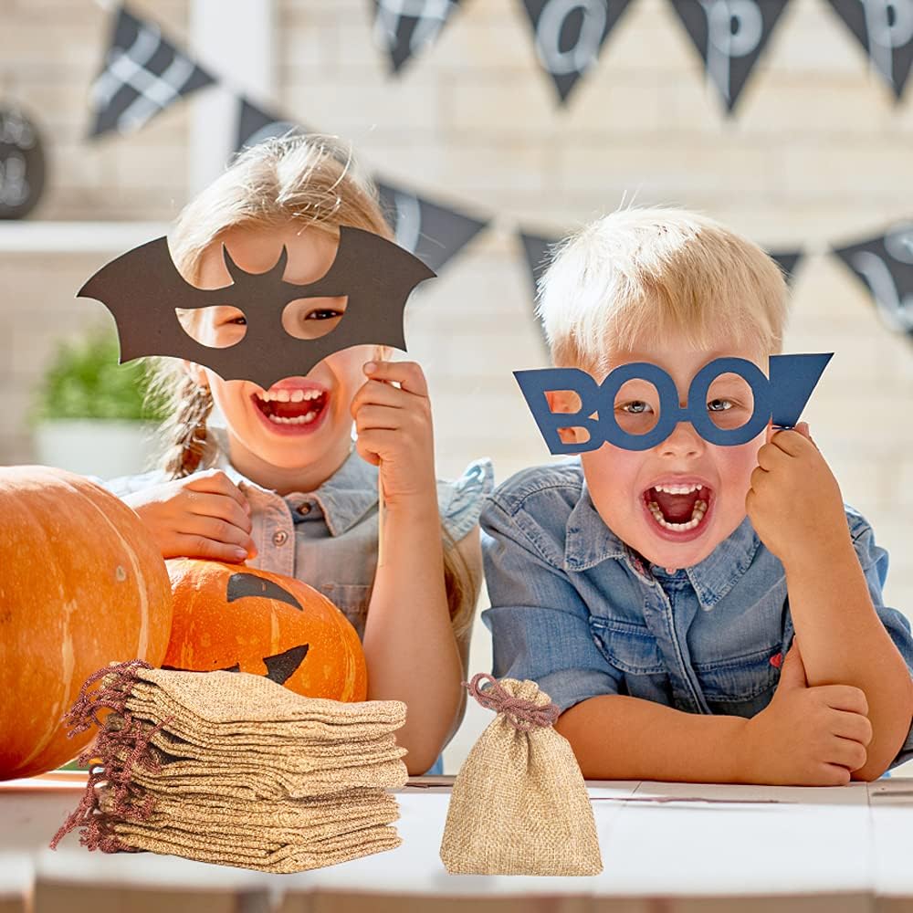 LYSXP 50PCS Burlap Bags with Drawstring，4x6 Inch Drawstring Gift Bag Jewelry Pouches for Wedding Party Favors, DIY Craft Christmas Presents