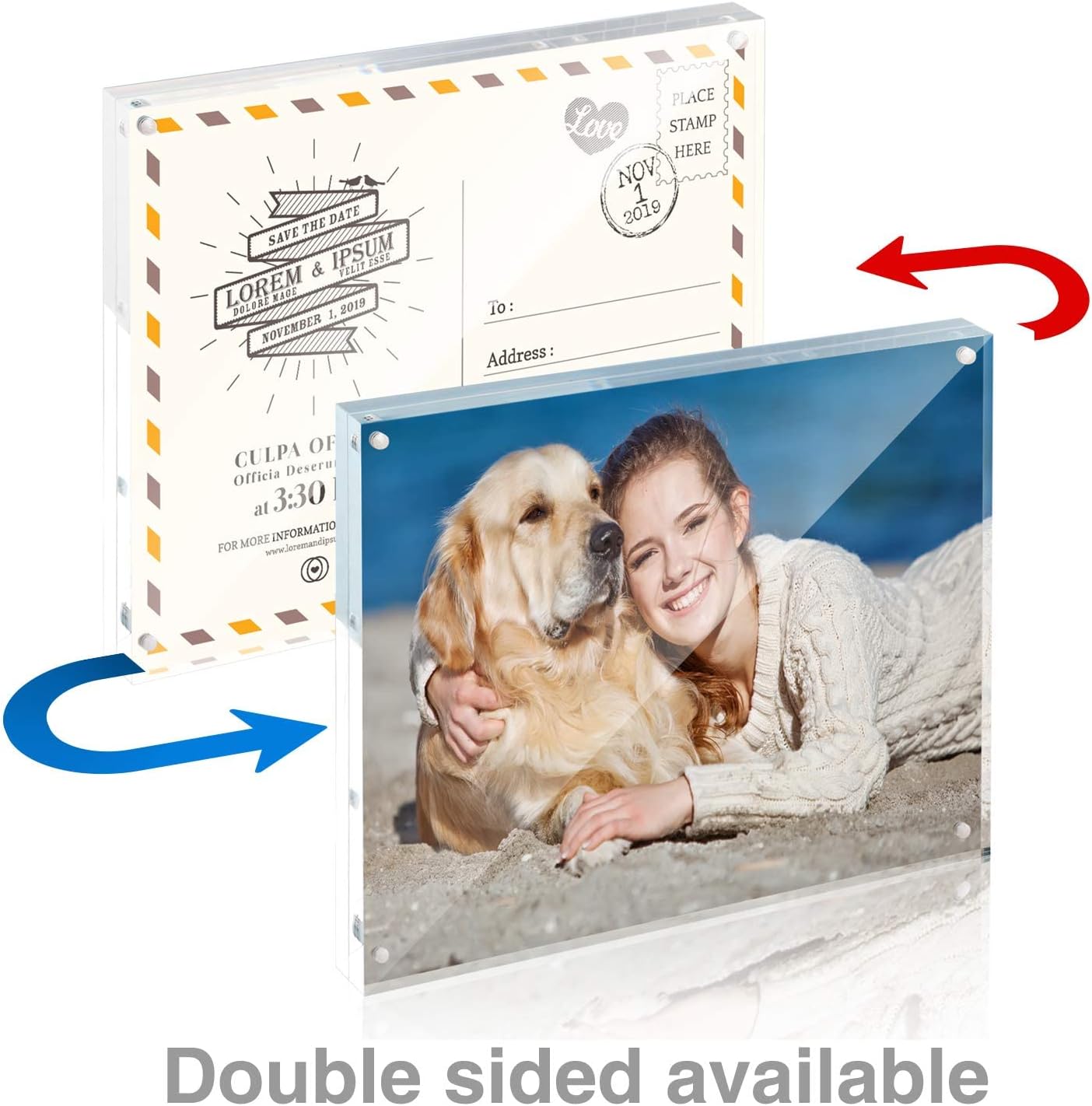 TWING Acrylic Frame,3 Pack 8x10 Acrylic Picture Frame Magnetic Frame Thickness 10+10MM Clear Picture Frame,8 by 10 Picture Frames Magnetic Photo Frame Self Standing Double Sided Frame Gift Ideal