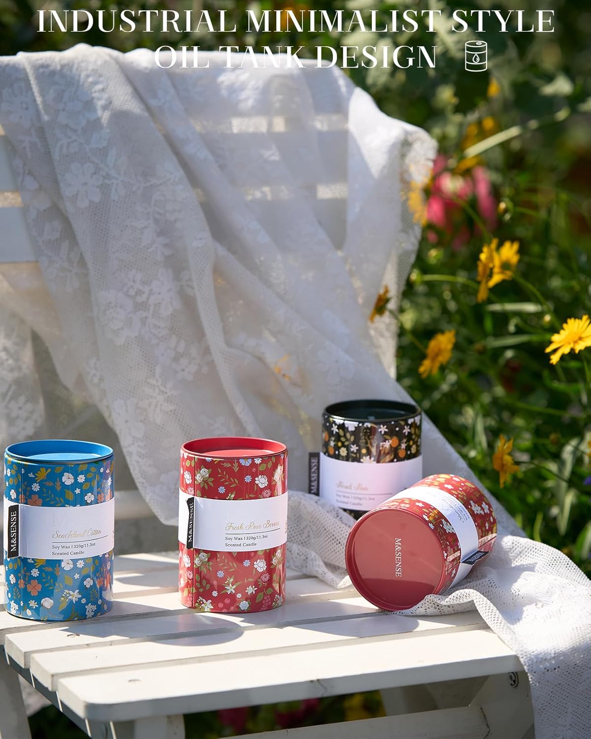 M&SENSE Strawberry Souffle Scented Candle, Medium Jar Candle 11.3oz Natural Soy Wax for Home Scented, Floral Candles Gift for Spring Holiday, Up to 70 Hours Burning Long-Lasting Fragrance