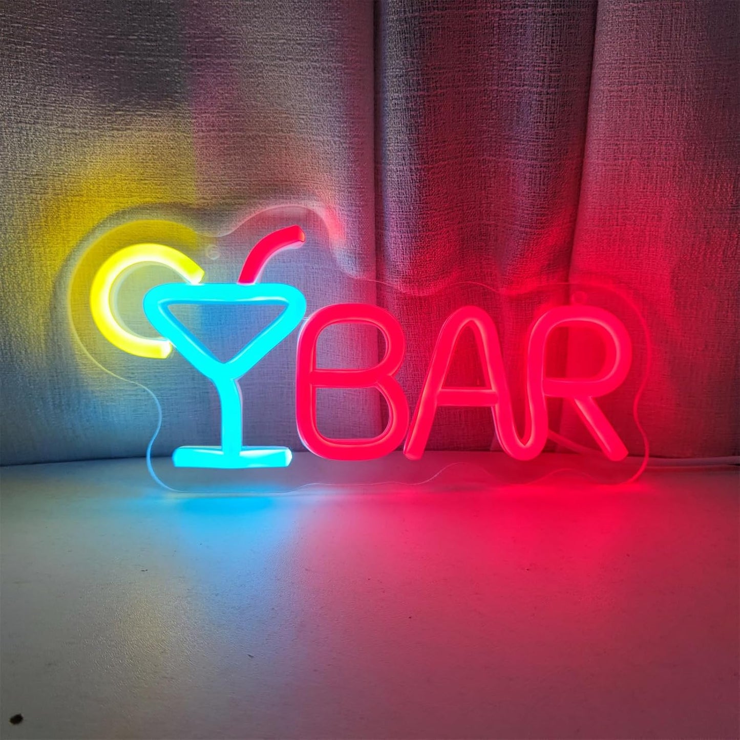 Bar Neon Sign Neon Bar Lights Bar Neon Signs for Home Bar LED Sign Bar Signs for Home Bar Wall Bar Lights for Home Bar Living Room Bistro Man Cave Party, 9.8"" x 4.8""