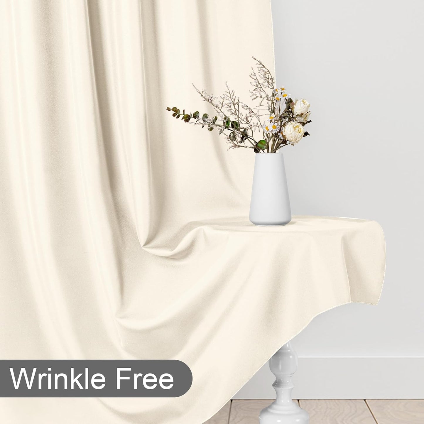 DWCN 10x10 FT Backdrop Curtains for Parties, Photography Backdrop Drapes with Rod Pockets for Wedding Decorations Stage Birthday Family Gatherings, 2 Panels 5ft x 10ft, Champagne