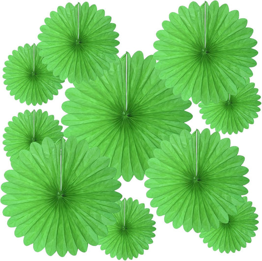 20 Pcs Grass Green Hanging Paper Fan, Round Paper Fans Decorations Set for Weddings, Birthdays, Engagement, Bridal Shower, Baby Shower Event, Graduation, Party Supplies Decor