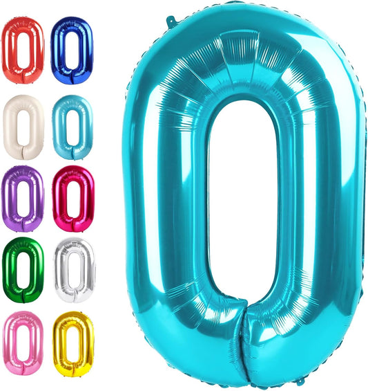 Blue 40 Inch 0 Number Balloons, 0 Decorations for 10 20 30 40 50 60 70 80 90 100 Birthday, 2026 Blue Foil Giant Birthday Graduations Anniversary Party Balloon