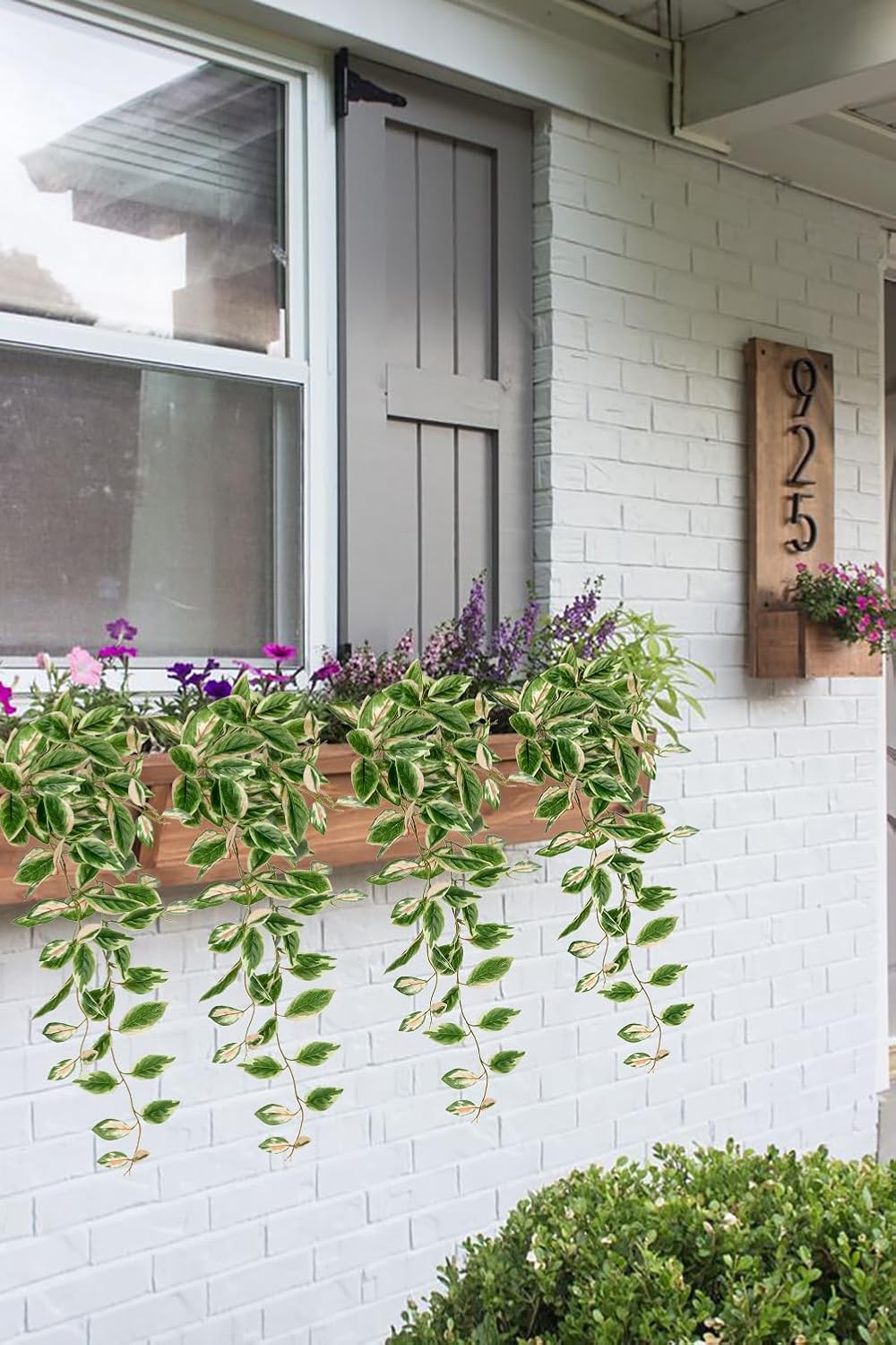 DILATATA Fake Hanging Plants Artificial Hanging Plants 26" Faux Peperomia Hanging Leaves Plants for Wall Shelf Home Indoor Outdoor Decor - 2 Pack