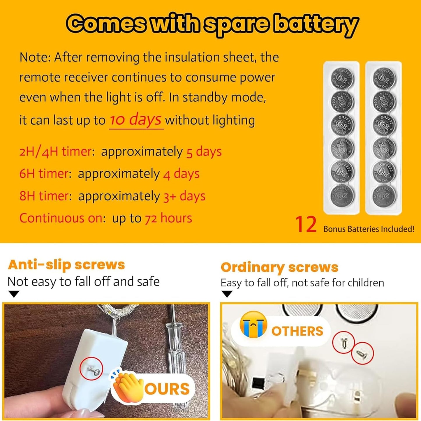 HXWEIYE 6 Pack Fairy Lights Battery Operated with Remote & Timer, 7ft 20LED Mini Firefly Starry Lights Mason Jar Lights for Indoor Outdoor Bottle Tree Party Wedding Thanksgiving(Warm White)