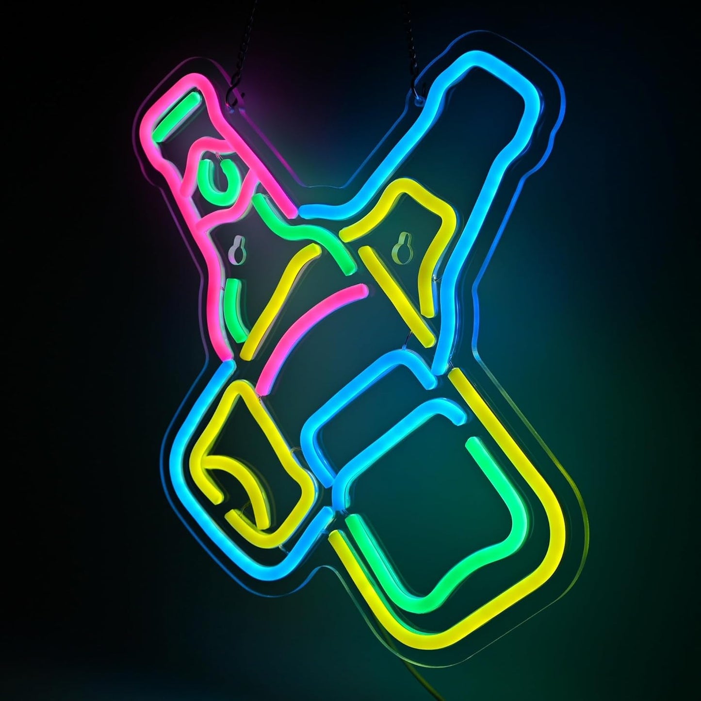 Beer Neon Sign for Wall - Cheers LED Bar Light Sign, Man Cave Decor, Dimmable LED Neon for Home Bar, Garage Pub Sign, Gifts for Beer Lovers