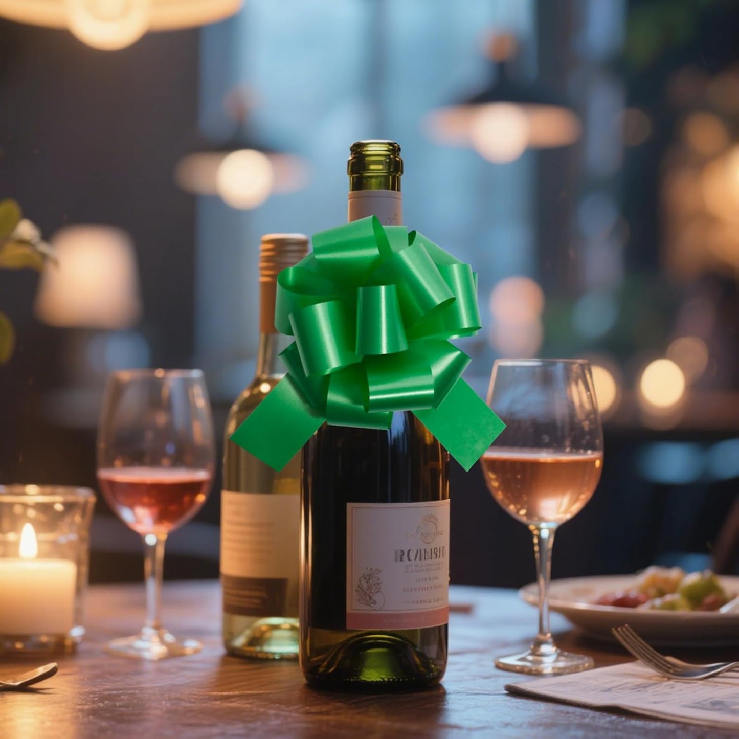 6 Pcs 6 Inch Green Pull Bows, Perfect for Gift Wrapping, Gift Wrapping Baskets Wedding Christmas Party Decorations, Crafts – Quality Pull Bows for Gifts and Decorations