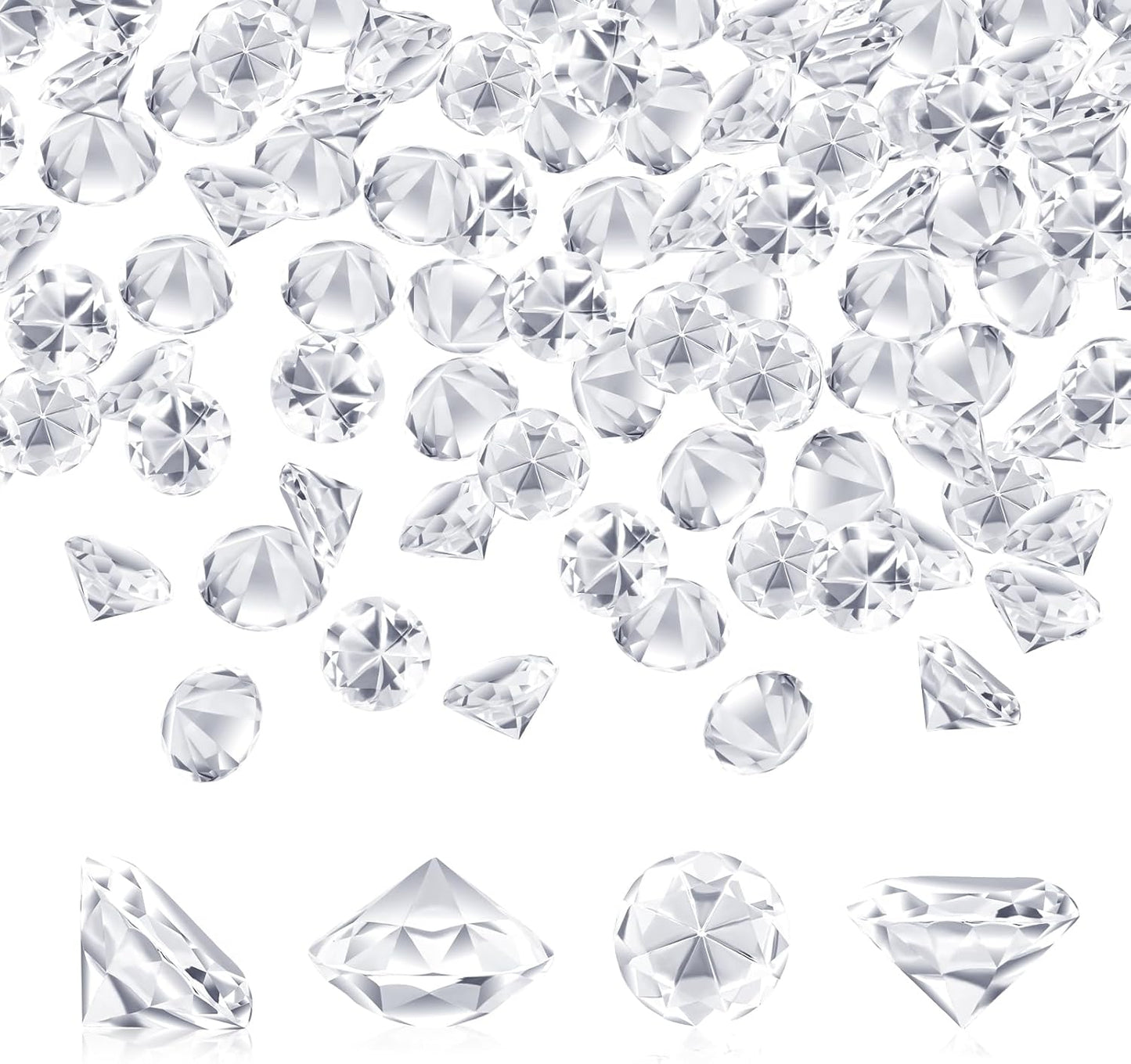 SUREAM 4500PCS Clear Ice Rocks for Vase Filler, 6mm/0.24Inch Acrylic Diamonds Gems, No Holes Faux Acrylic Treasure Crystals for Art Crafts, Wedding Table Scatter, Birthday Party Decoration