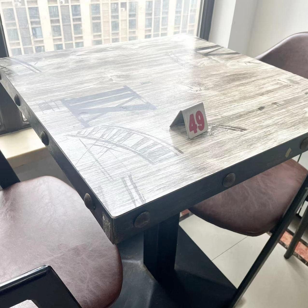 10 Pcs Metal Place Cards Stackable Tent Style Table Numbers，Place Card Holders for Celebration Wedding Party Restaurants Cafes Bars Gatherings meeting Room Board Game Serial (Small 41-50, Red)