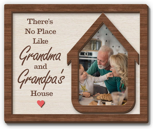 Magnetic Picture Frames - GRANDMA & GRANDPA'S HOUSE - Christmas Gift for Grandparents - Unique Magnet Photo Frame For Women, Men - Magnetic Frames for Refrigerator, Locker & More