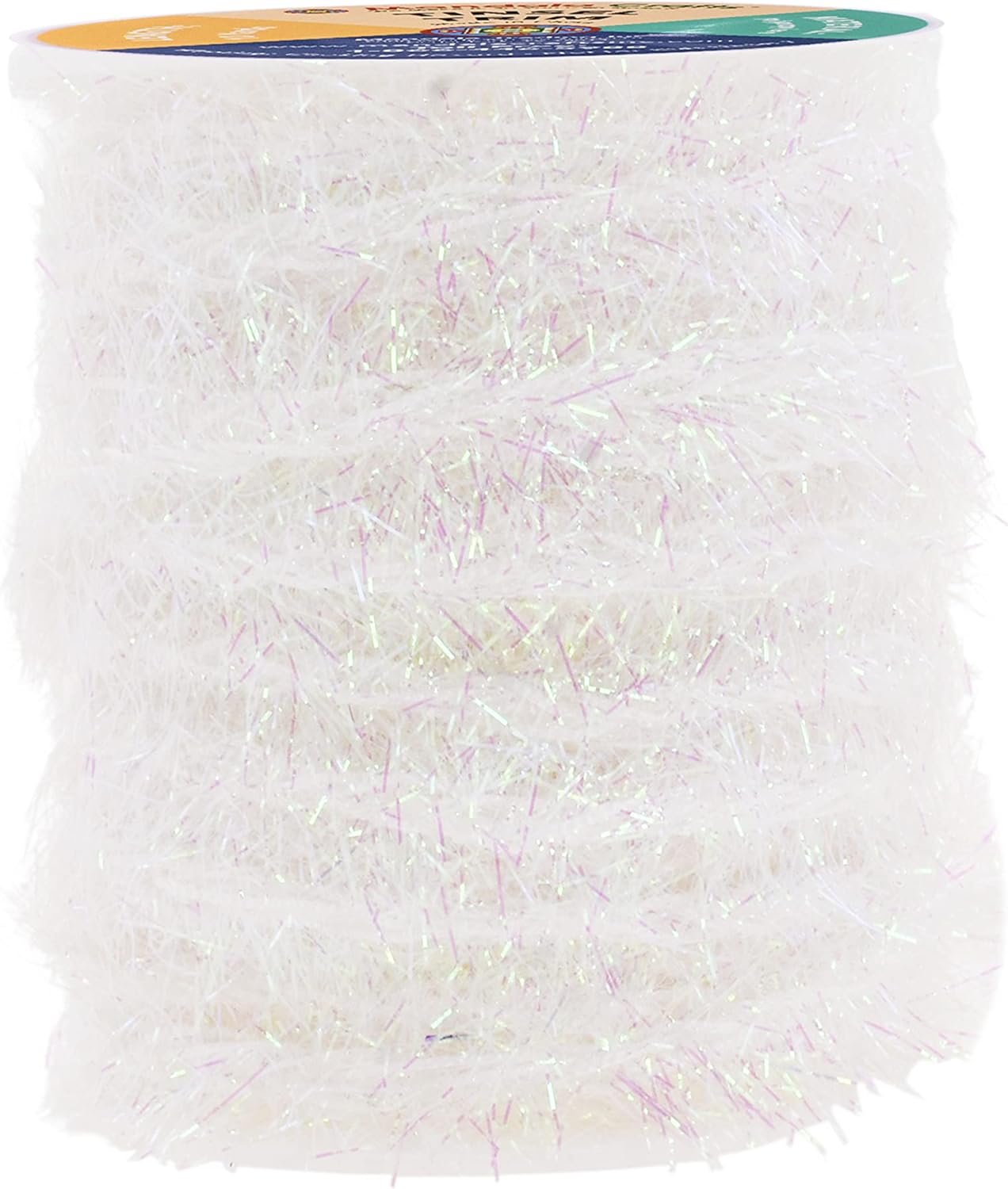 Mandala Crafts Iridescent Tinsel Garland - Thin Metallic Foil Glitter Mini Garland for Christmas Tree, Party, Wedding Decor, and Holiday Decorations