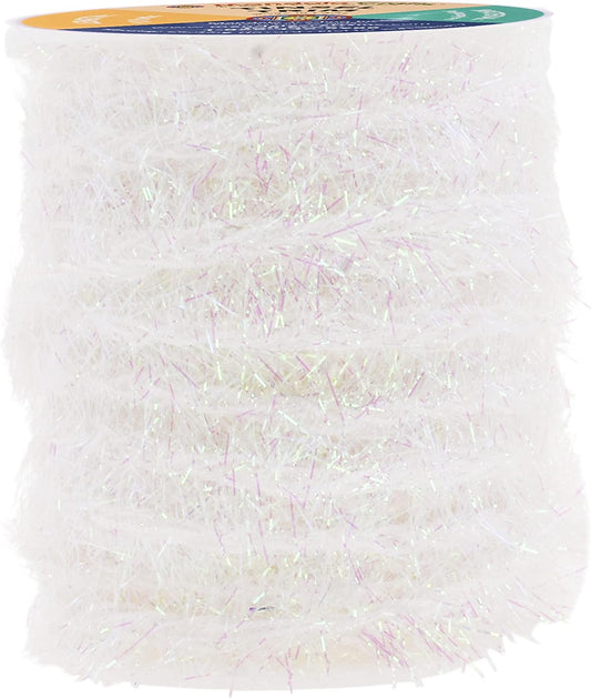 Mandala Crafts Iridescent Tinsel Garland - Thin Metallic Foil Glitter Mini Garland for Christmas Tree, Party, Wedding Decor, and Holiday Decorations