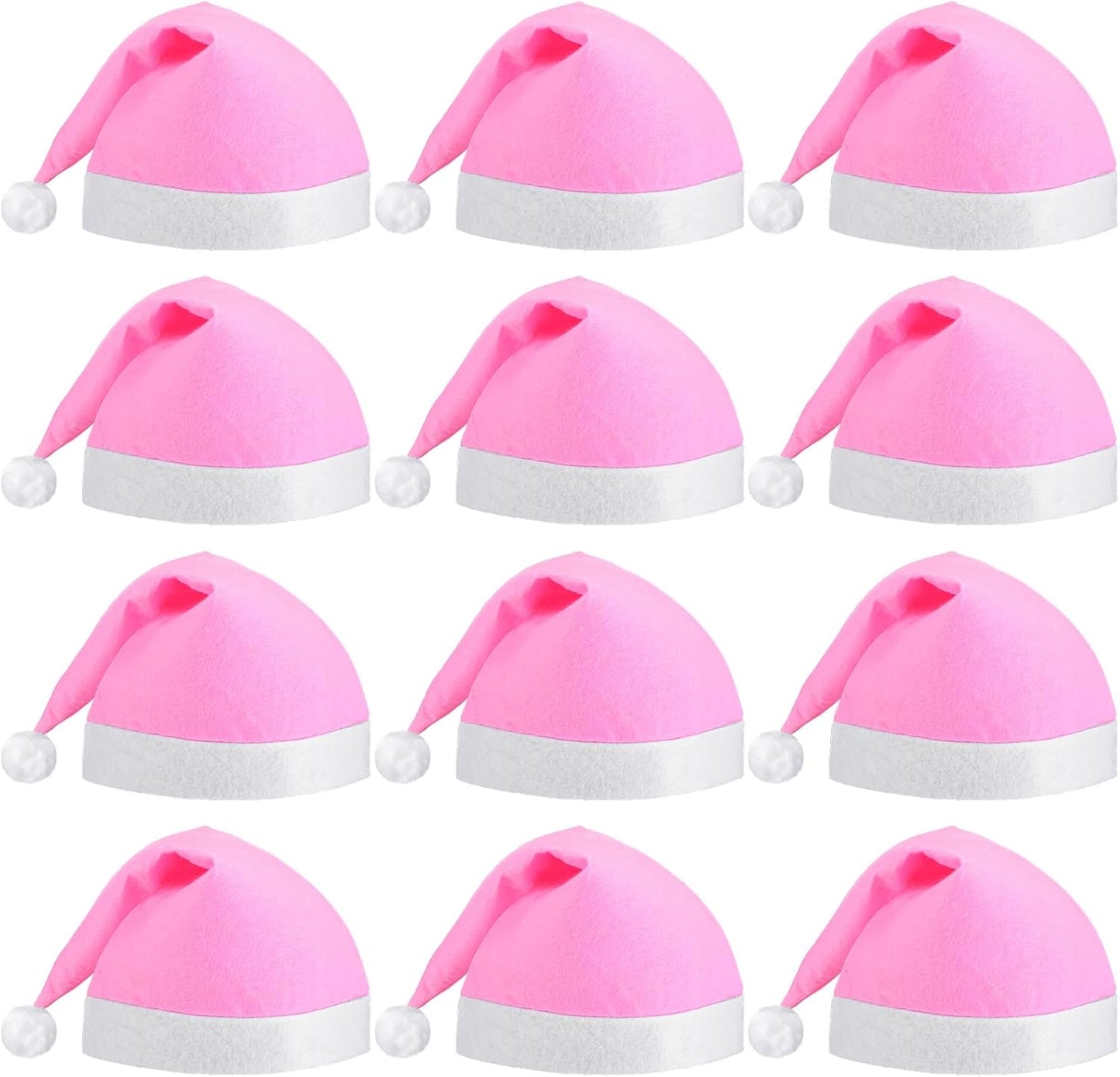 SATINIOR 12 Pieces Santa Hats Christmas Non Woven Fabric Hat for Holidays Xmas Party Supplies