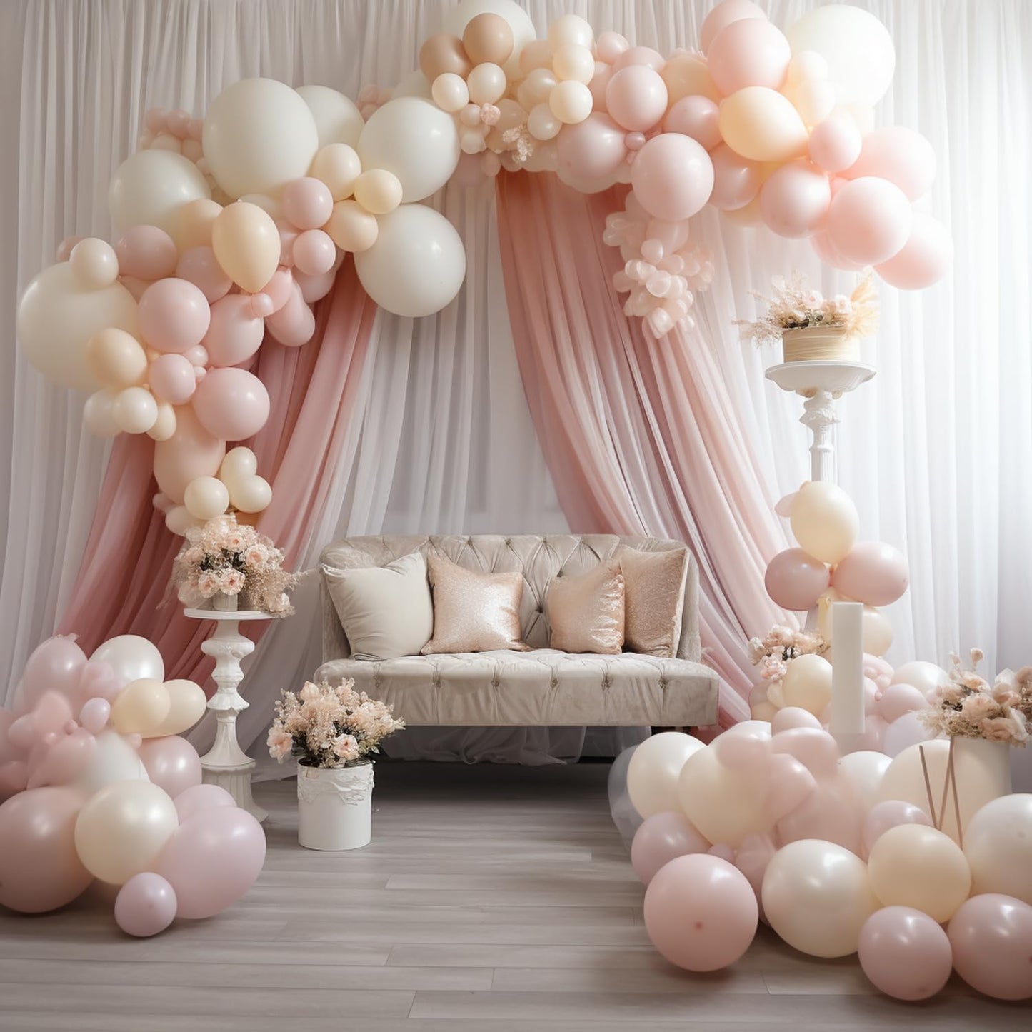 Wokceer Wedding Arch Draping Fabric 28.7"" x 20FT Dusty Rose Drapes Sheer Fabric Backdrop Arch Draping Fabric for Wedding Ceremony Birthday Party Bridal Shower Decoration, 1 Panel