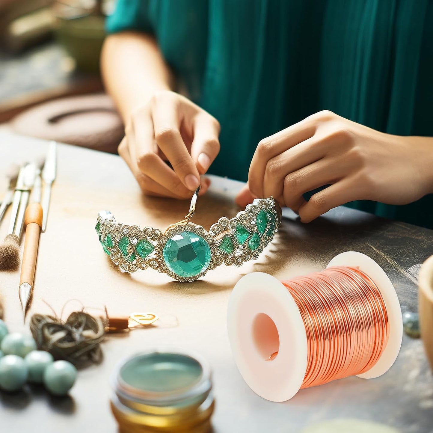 16 Gauge/ 1.3 mm 127 Feet 1 Pound Dead Soft Copper Wire for Electroculture Gardening, Jewelry Making, Beading, Science Projects, DIY Artwork