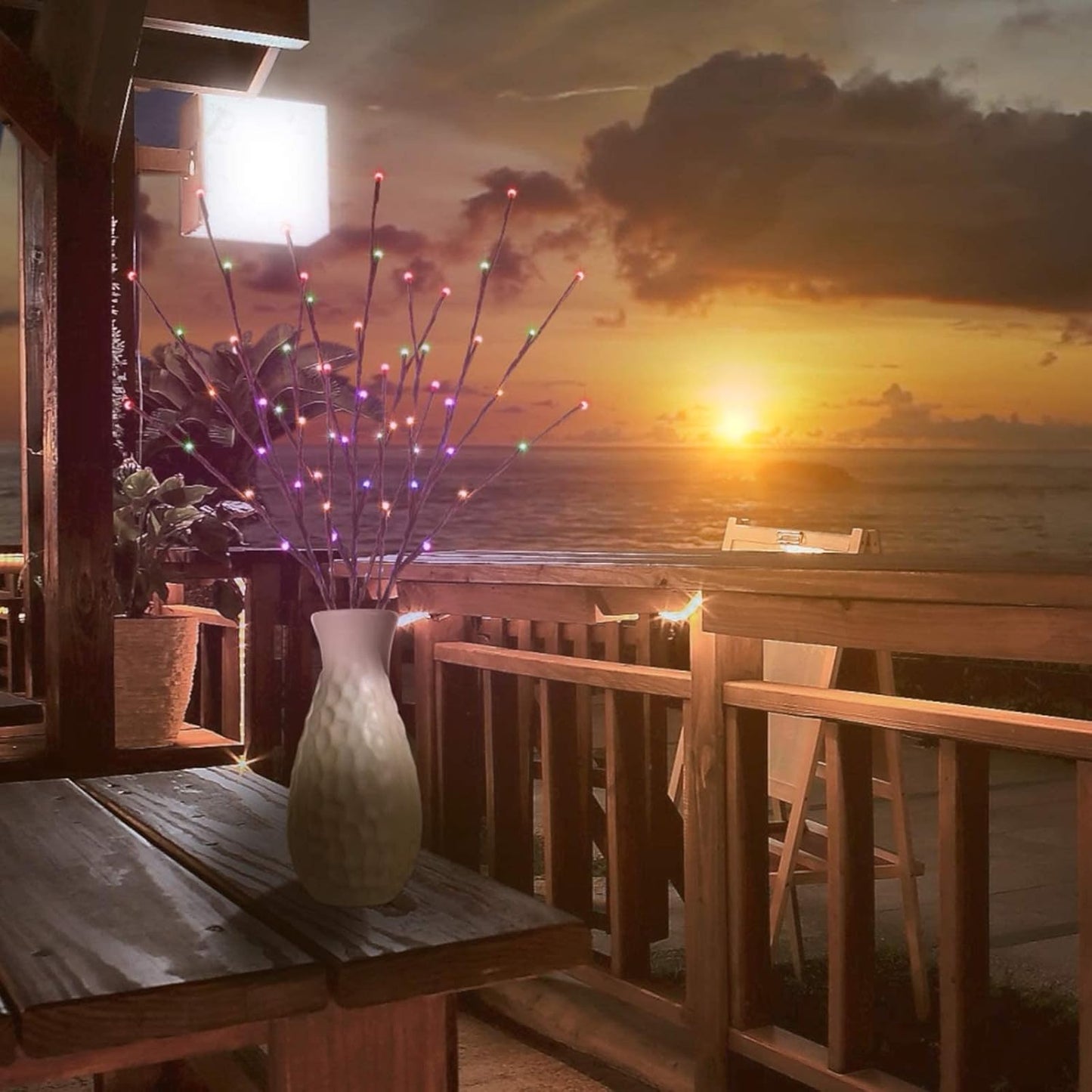 Lighted Branches for Vases Plug in - 3 Pack 24Inch 60 LED Christmas DIY Twig Pathway Lights, Artificial Tree Bendable Xmas Fairy Lights with Stakes for Outdoor Indoor Party Decoration, Multicolor