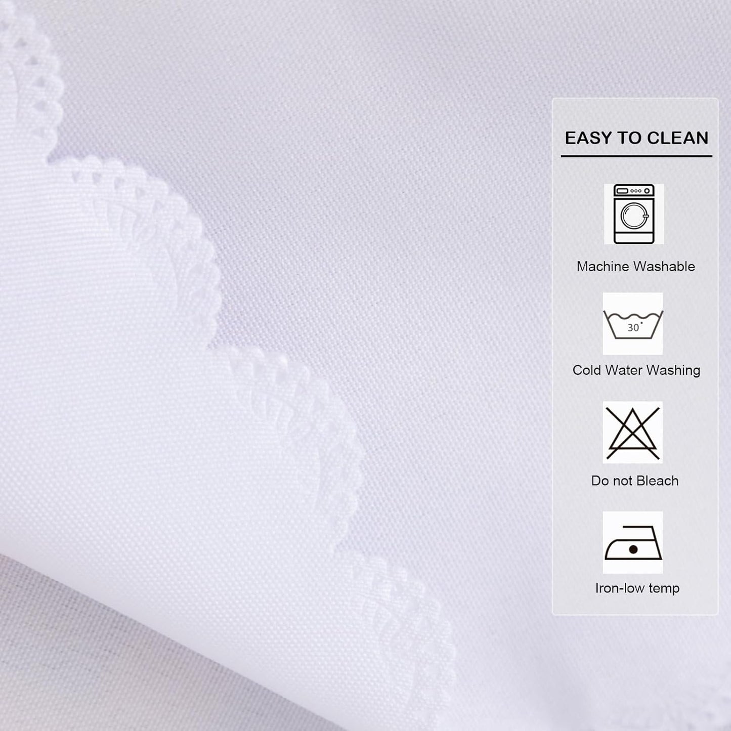 Small Round White Tablecloth 24 Inch Polyester Fabric Washable Table Cover Decorative Wrinkle Resistant Solid Color Table Cloth for Nightstand Party Wedding Camping