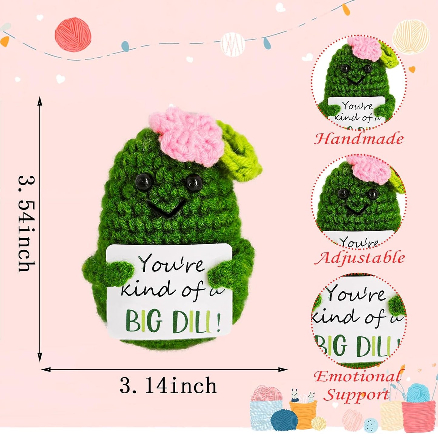 Emotional Support Crochets,Cute Melon Crochet Pattern,Handmade Crochet Melon Birthday Gift for Friend,Besties,Brother,Customized Graduation Gift,Funny Gifts,Funny Stuff