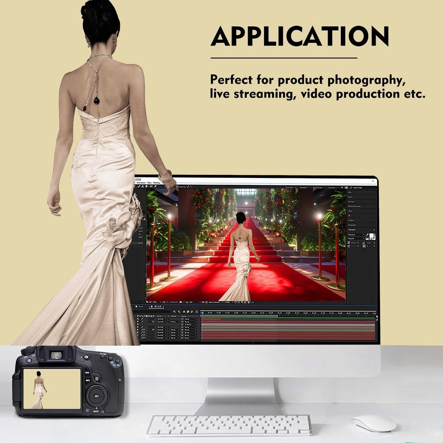 Tan Photography Backdrop for Photoshoot, Photo Backdrop Curtain, Perfect Tan Backdrops for Party Portrait Photoshoots Video Studio 5FTx7FT