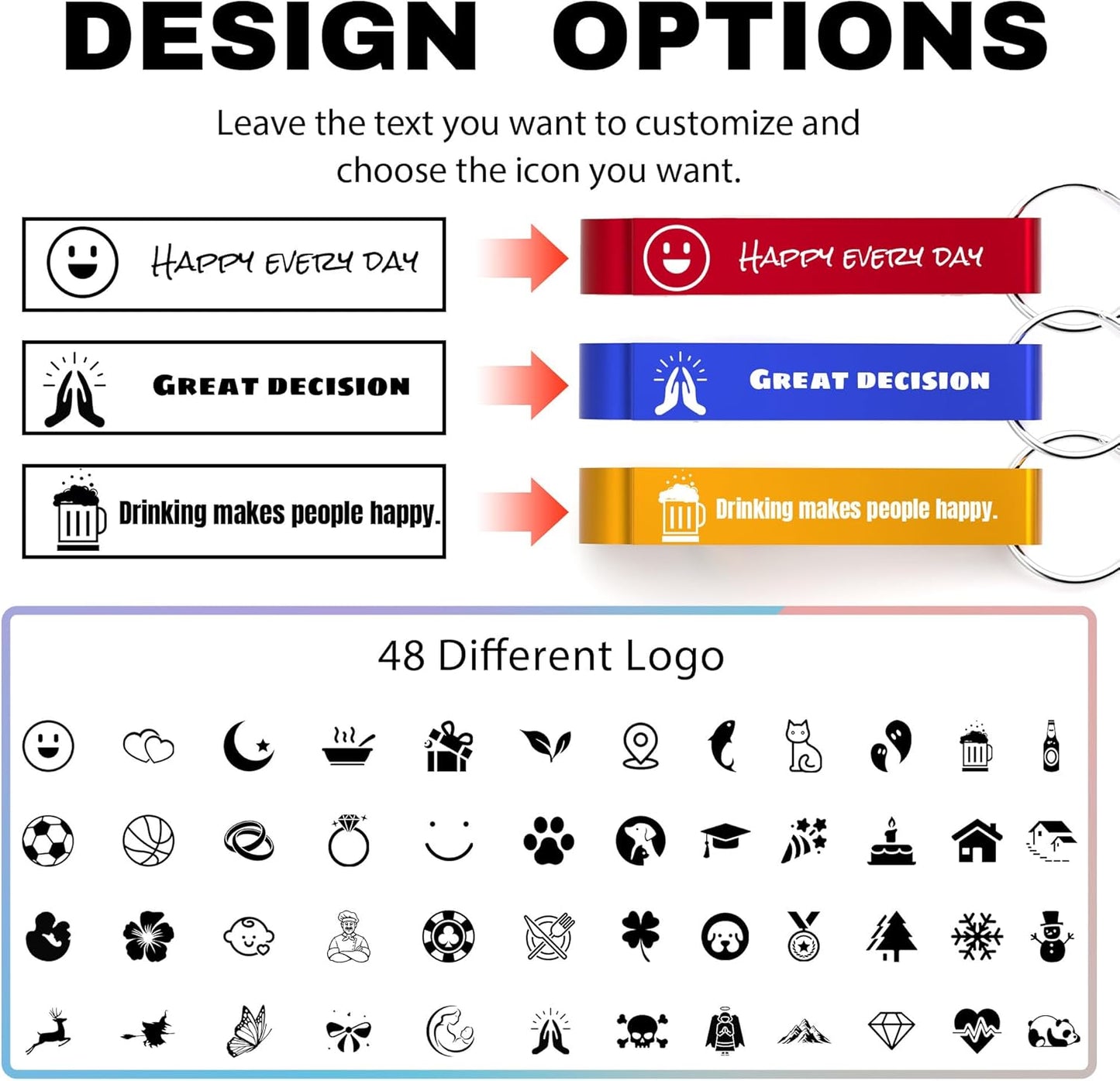 Personalized Bottle Opener Keychains, Bulk Custom Engraved Text Logo Keychain Can Opener, Customizable Aluminum Beer Bottle Openers for Wedding Favors, Brewery, Bar, Anniversaries, Party Gift