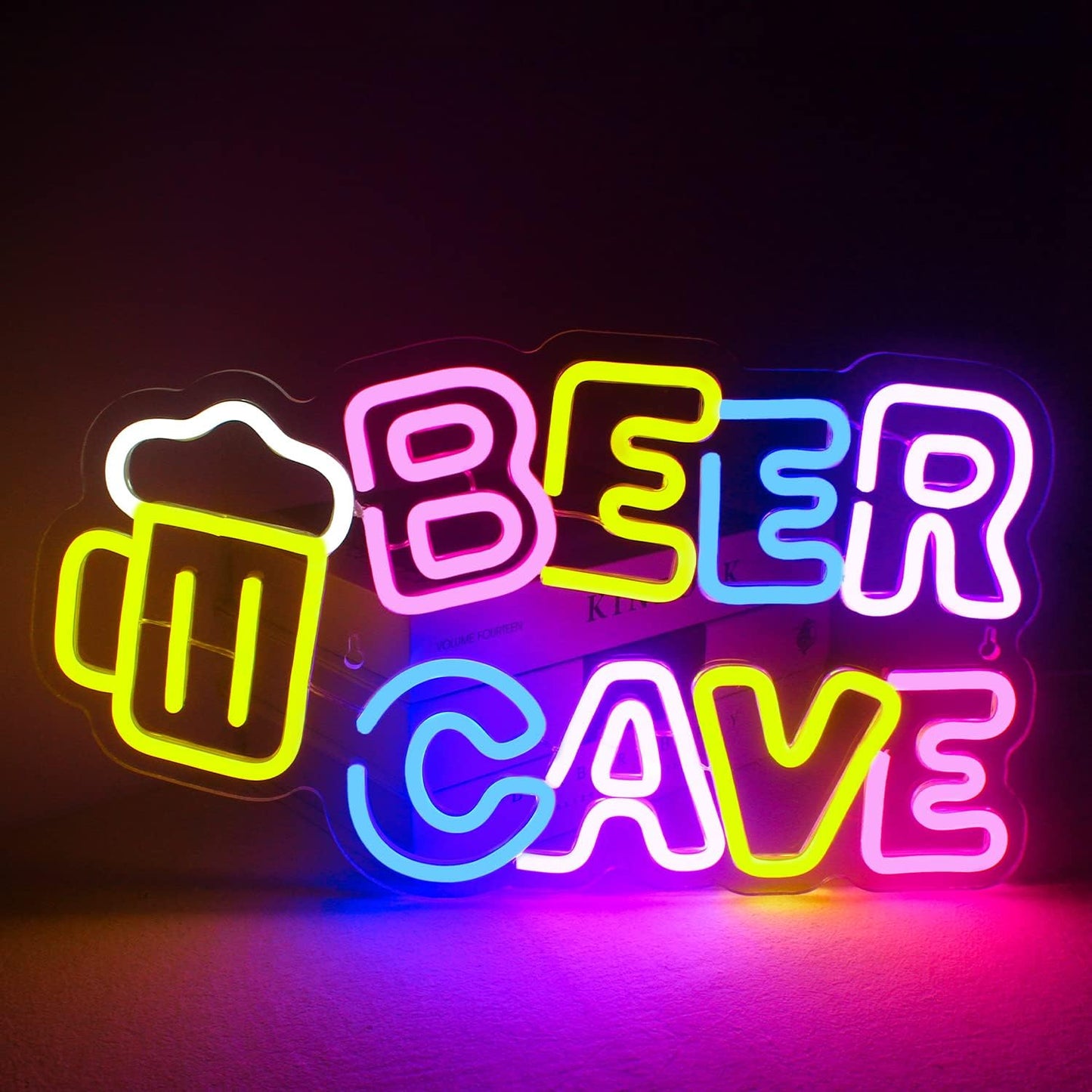 Lucunstar Beer Cave Neon Sign,Beer Sign,Neon Sign For Room,Bar Neon Light Signs,LED Neon Signs for Man Cave Pub Neon Bar Signs Neon Beer Lights for Wall,Beer Shop Room Decor Bar Hotel,Bar Signs