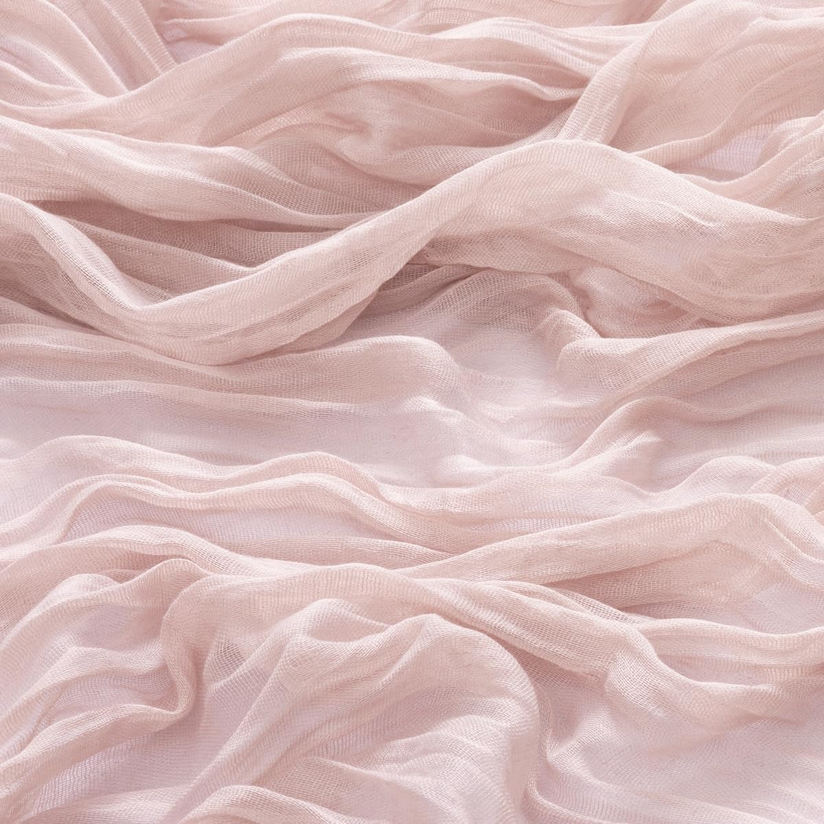 12Pcs Rubber Powder Cheesecloth Table Runner 120 Inch10FT Dust Powder Rustic Boho Cheesecloth Table Runnerfor Wedding Party Baby Shower Birthday Home Decor Holiday Decorations