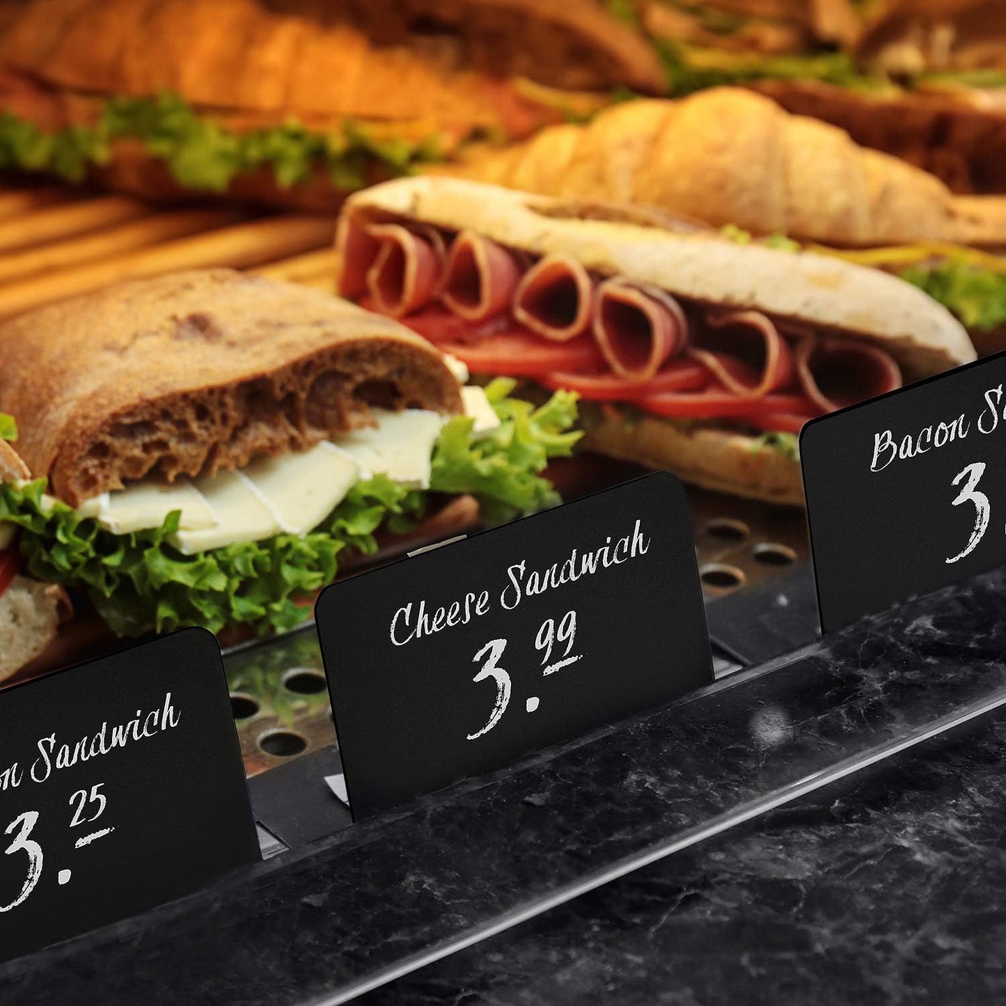 30 Pack Mini Chalkboard Signs 3x4 for Buffet & Table Use – Small Reusable Food Labels - Plastic Blackboard Display Cards for Wedding - Catering Vendor - Booths Party Tables & Bakery Displays