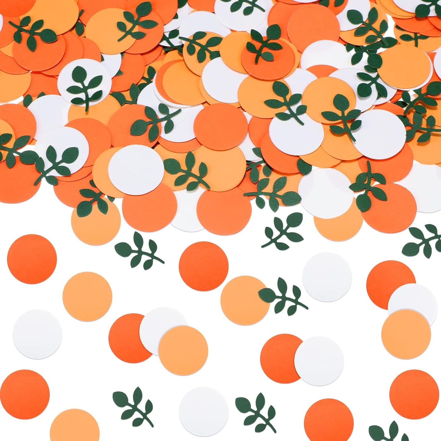 200 Pcs Little Cutie Baby Shower Confetti with Eucalyptus Decorations Hey Cutie Citrus Tangerine Themed Table Scatter Sprinkle Confetti Supplies (Orange Series)