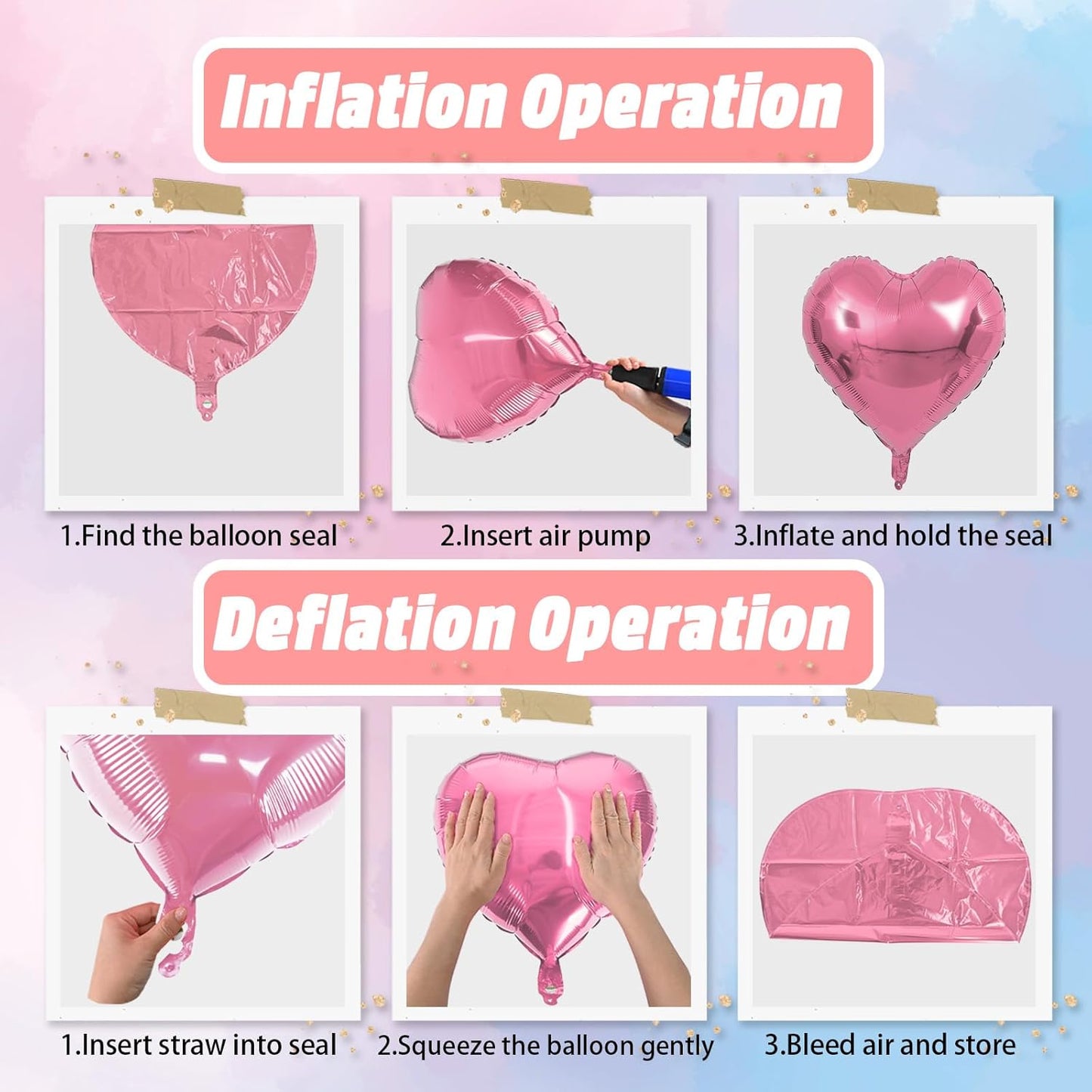 Pink Silver Heart Balloons, 18 Inch Pearl Pink and Silver Heart Shape Balloons, 12PCS Helium Love Foil Balloon for Birthday Baby Shower Engagement Wedding Party Decorations