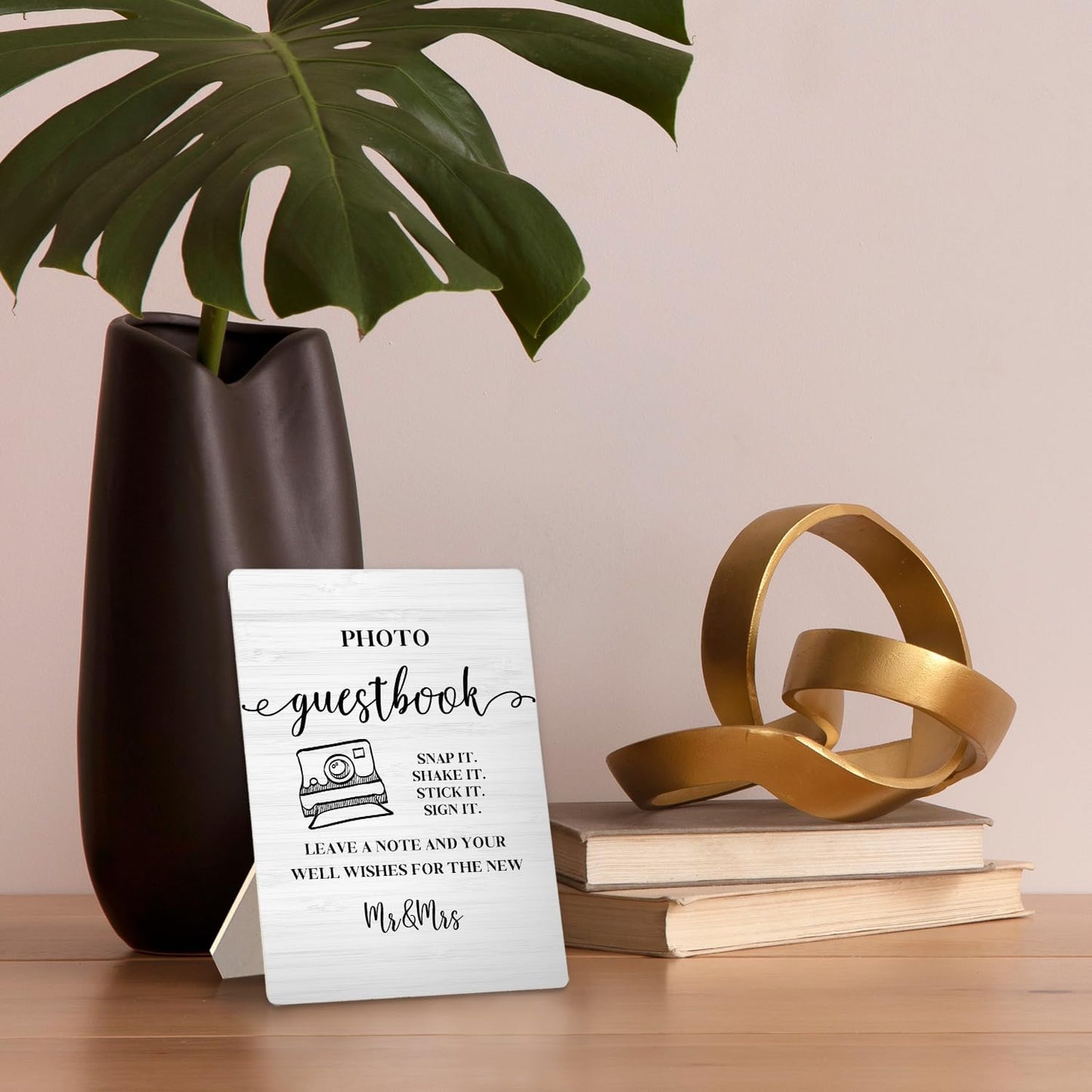 Photo Guest Book Sign Wooden Stand 5x7 Inch,Wedding Guest Book Sign,Guest Book Wedding Party Decor,Wedding Gifts For Mr And Mrs,Wedding Guest Book Desk Decor