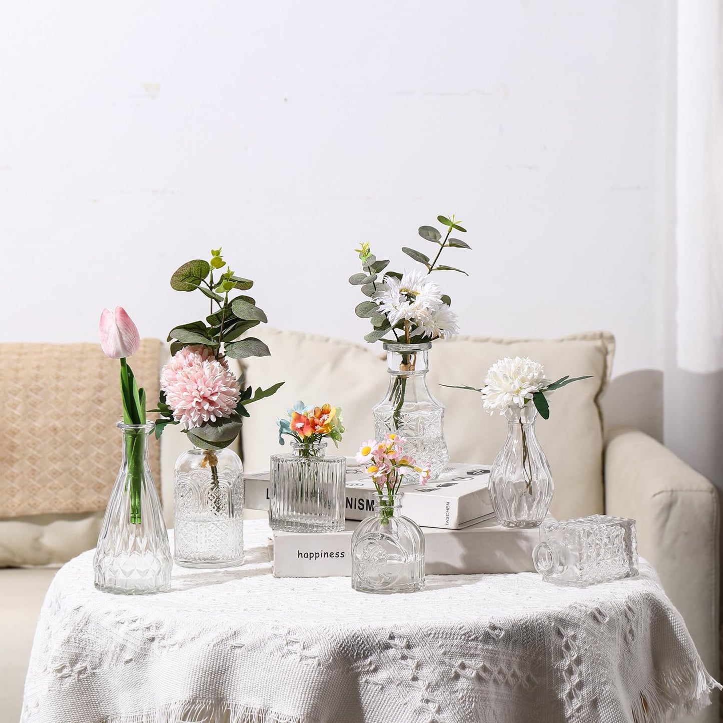 Bud Vases in Bulk 36, Glass Vase for Centerpieces, Small Vase for Flowers, Small Flower Vases for Centerpieces, Mini Vases, Vintage Vase, Clear Bud Vases for Wedding Table Decor