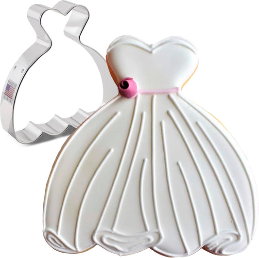 Ann Clark Cookie Cutters Wedding Dress/Ball Gown Cookie Cutter, 4" Made in USA