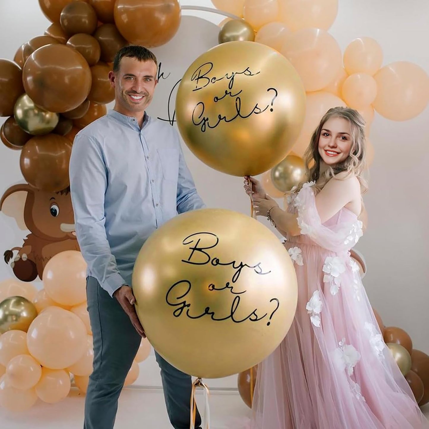 36 inch Metallic Gold Giant Balloons, 4pcs large latex round balloons for Photo Shoot, balloons garland or arch as wedding decorations, retirement party,baby shower party,birthday decorations